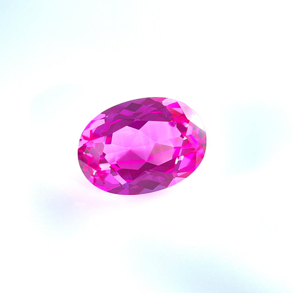 ~16ct Hot Pink Sapphire | Oval Cut | 13 × 18 mm | Gemdrop® Verified