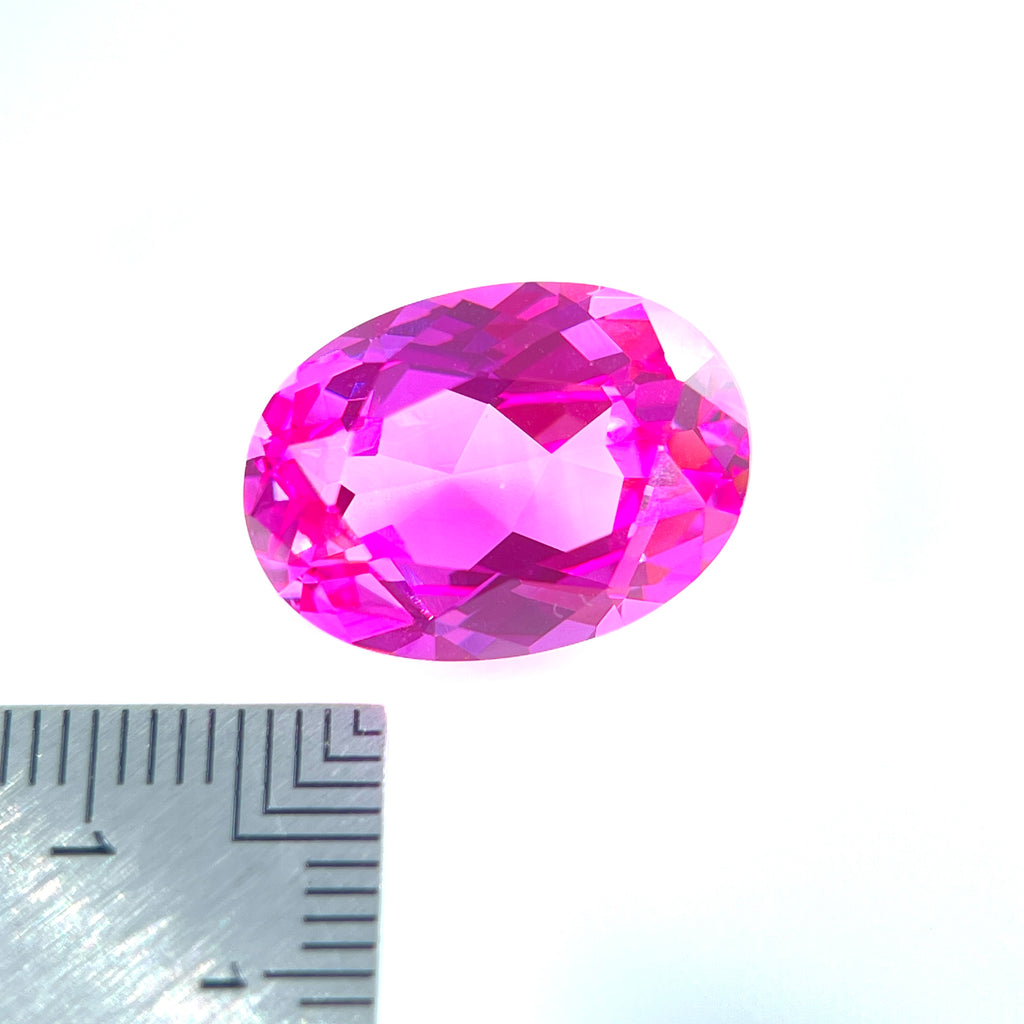 ~16ct Hot Pink Sapphire | Oval Cut | 13 × 18 mm | Gemdrop® Verified