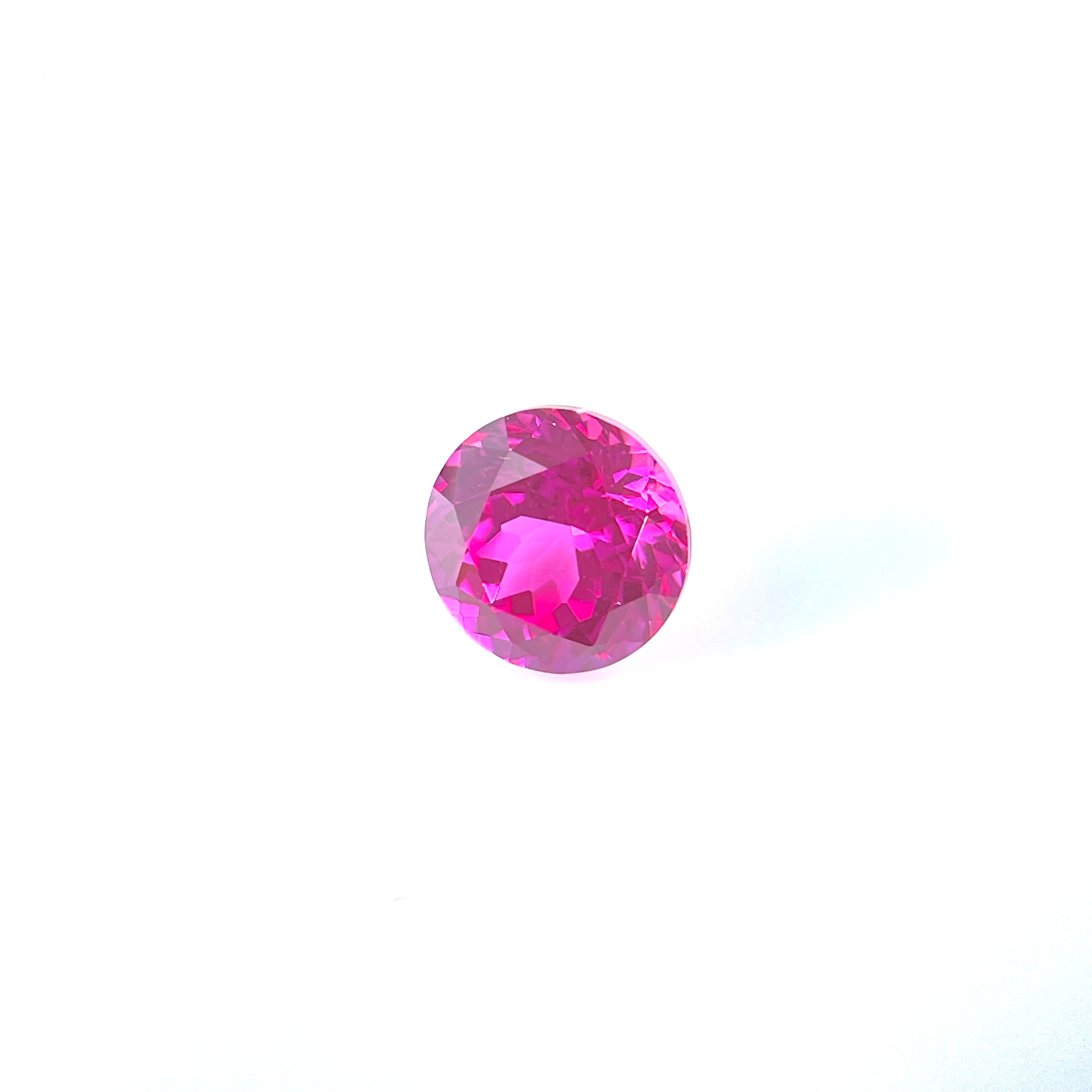 ~2.5ct Hot Pink Sapphire | Round Cut | 8 mm | Gemdrop® Verified