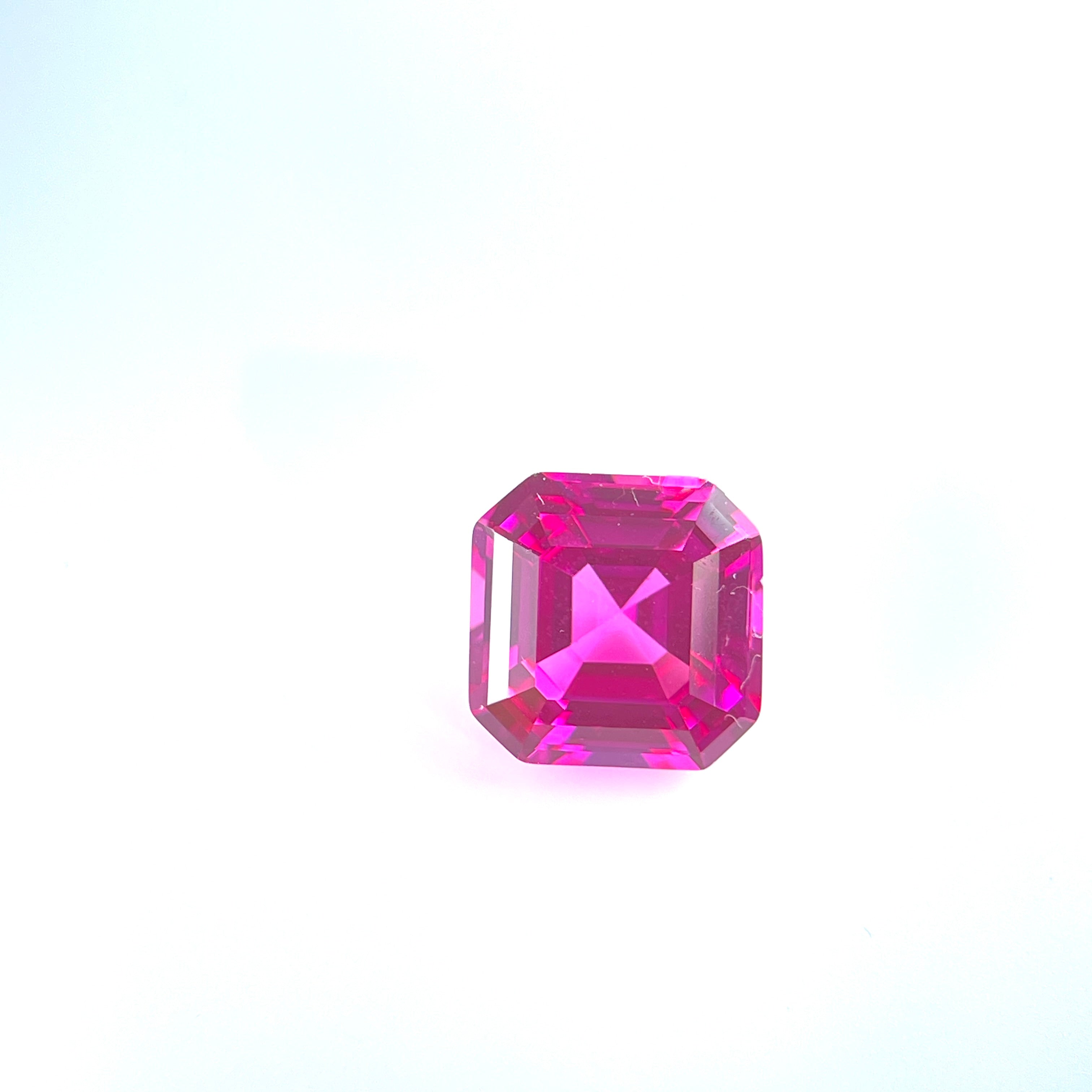 ~6ct Hot Pink Sapphire | Asscher Cut | 10 × 10 mm | Gemdrop® Verified