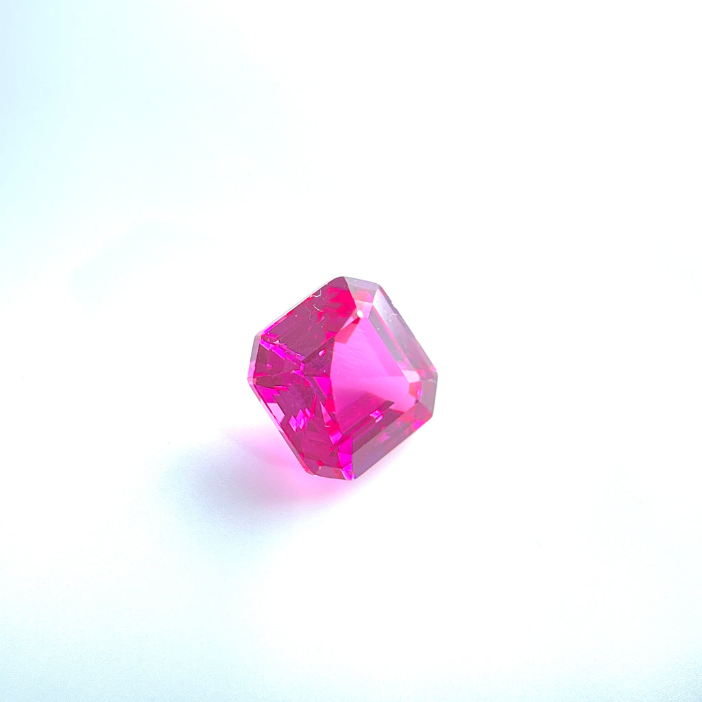~6ct Hot Pink Sapphire | Asscher Cut | 10 × 10 mm | Gemdrop® Verified