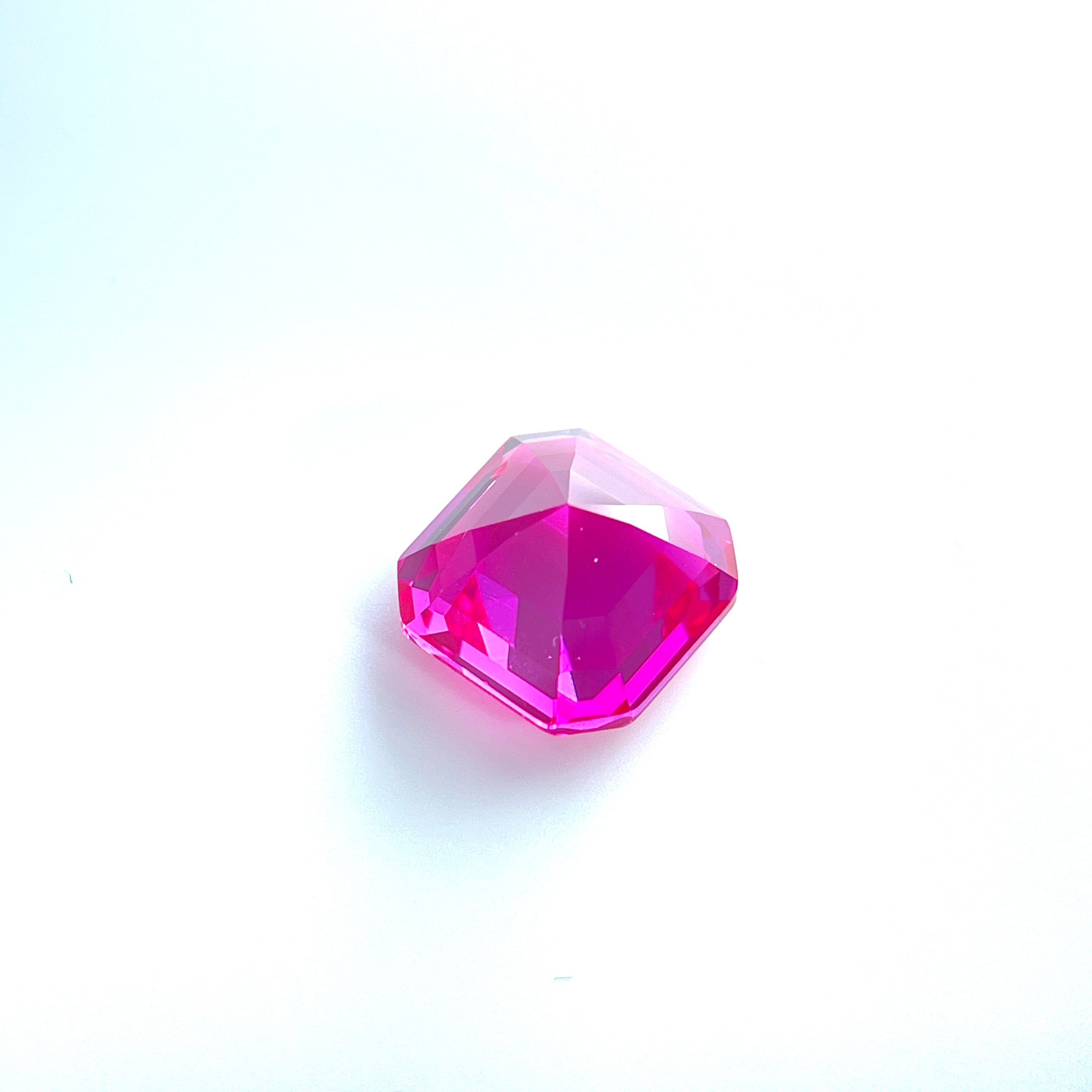 ~6ct Hot Pink Sapphire | Asscher Cut | 10 × 10 mm | Gemdrop® Verified