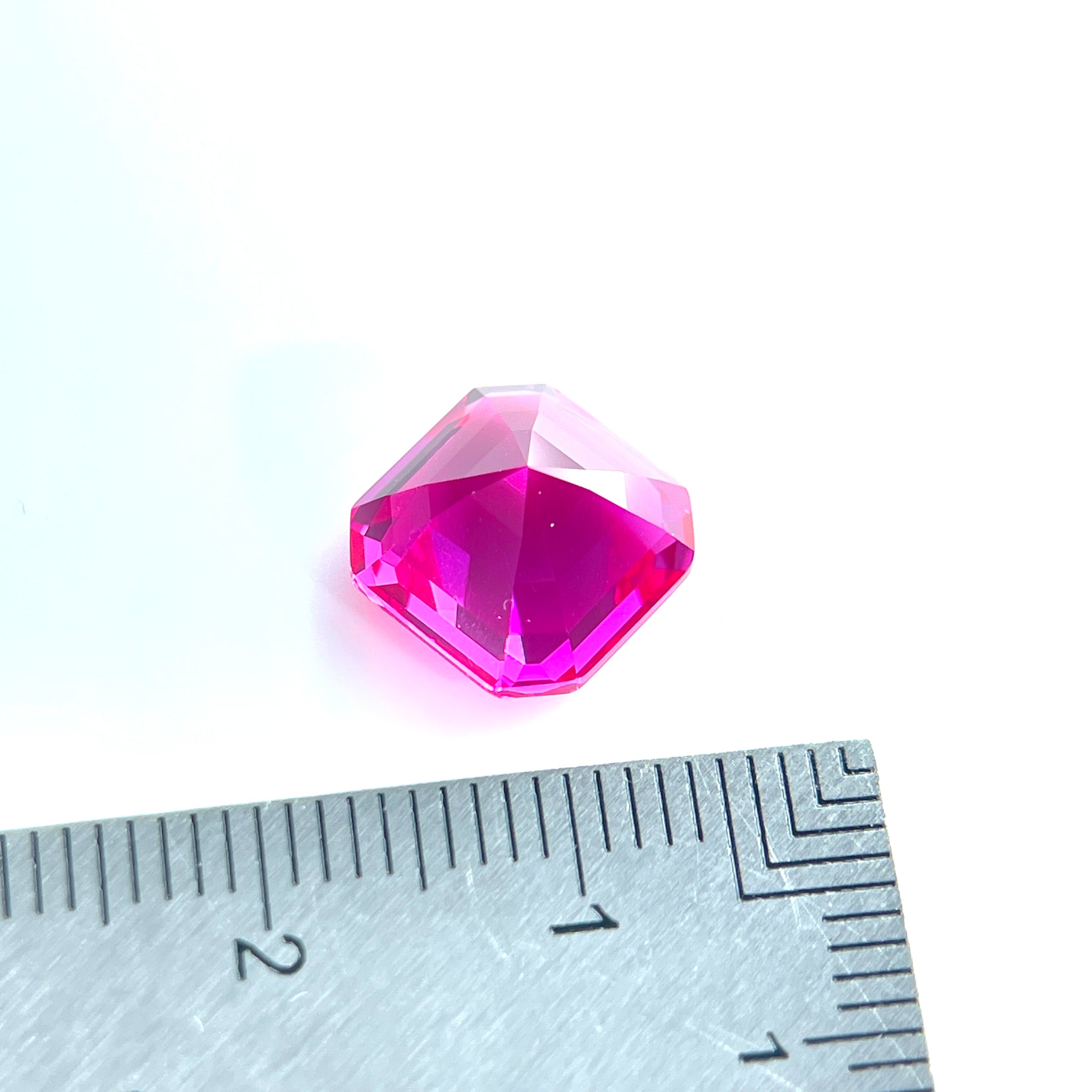 ~6ct Hot Pink Sapphire | Asscher Cut | 10 × 10 mm | Gemdrop® Verified