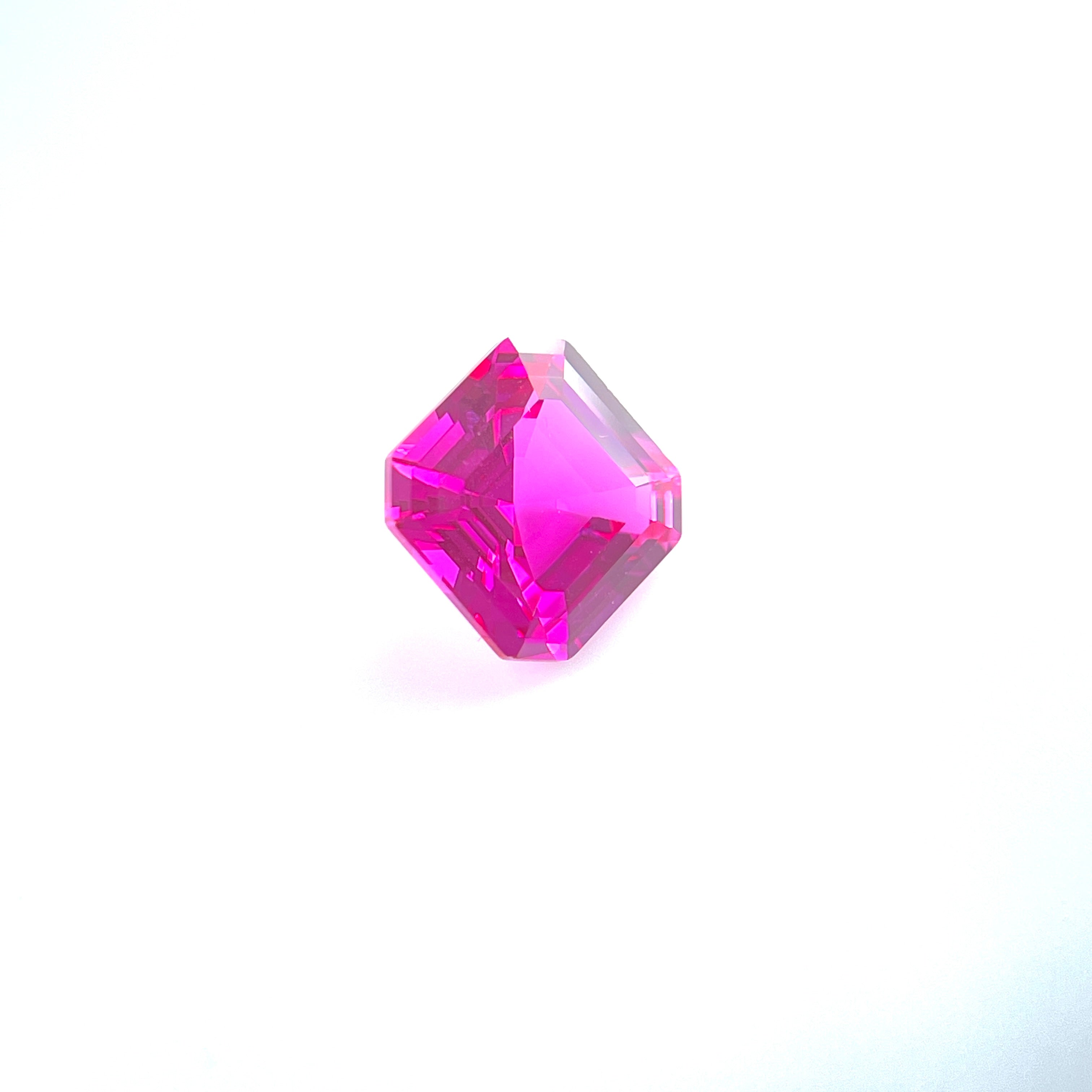 ~4ct Hot Pink Sapphire | Asscher Cut | 9 × 9 mm | Gemdrop® Verified