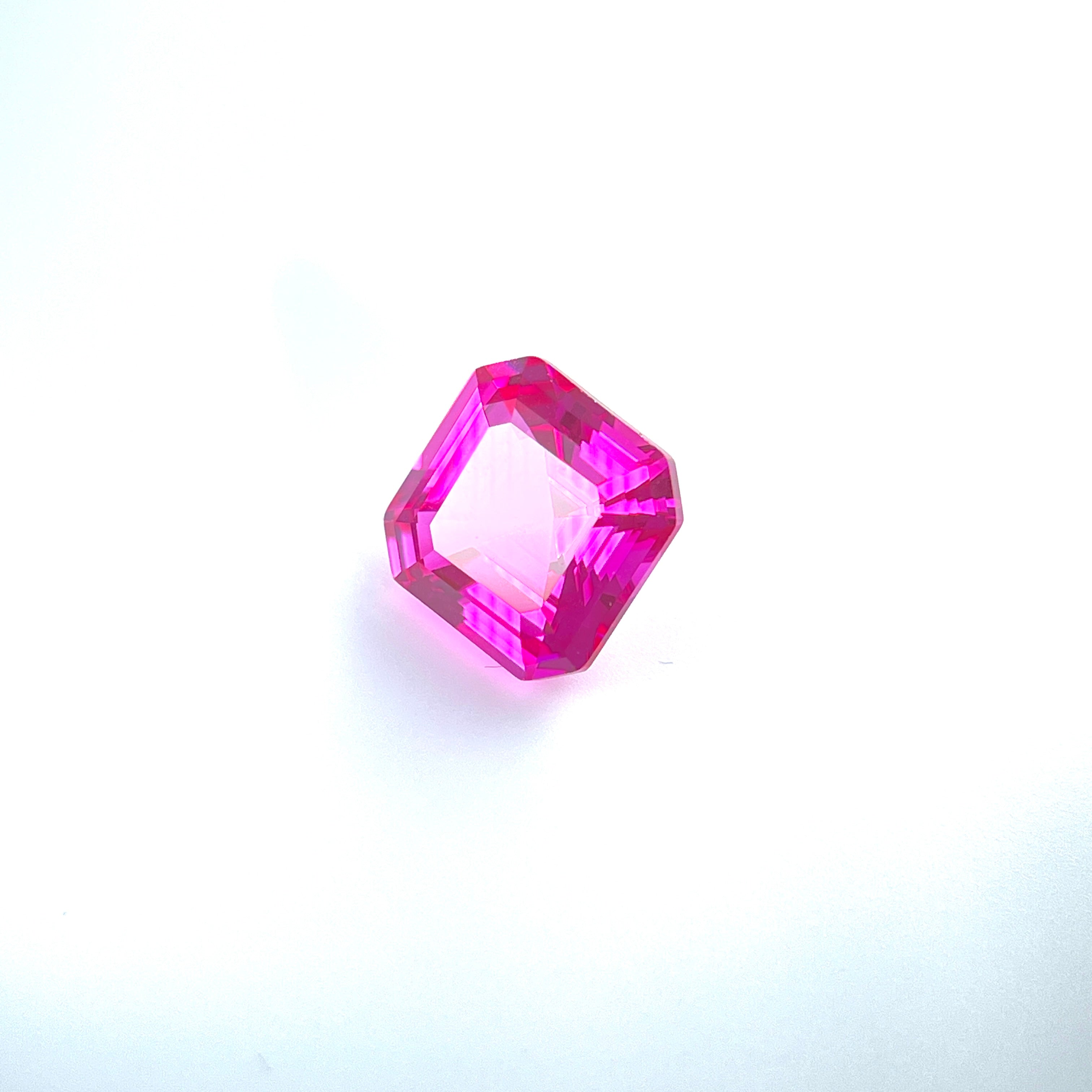 ~4ct Hot Pink Sapphire | Asscher Cut | 9 × 9 mm | Gemdrop® Verified