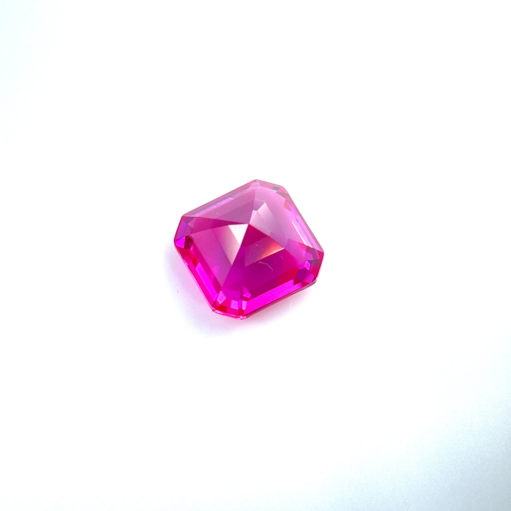 ~4ct Hot Pink Sapphire | Asscher Cut | 9 × 9 mm | Gemdrop® Verified