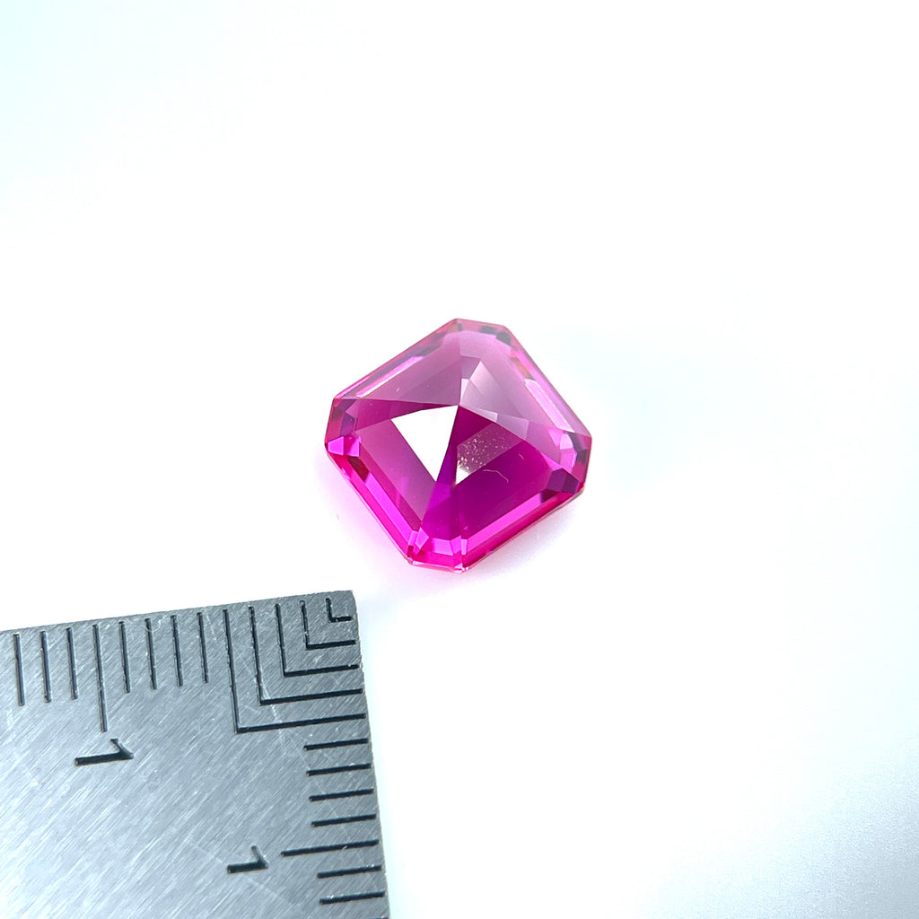 ~4ct Hot Pink Sapphire | Asscher Cut | 9 × 9 mm | Gemdrop® Verified