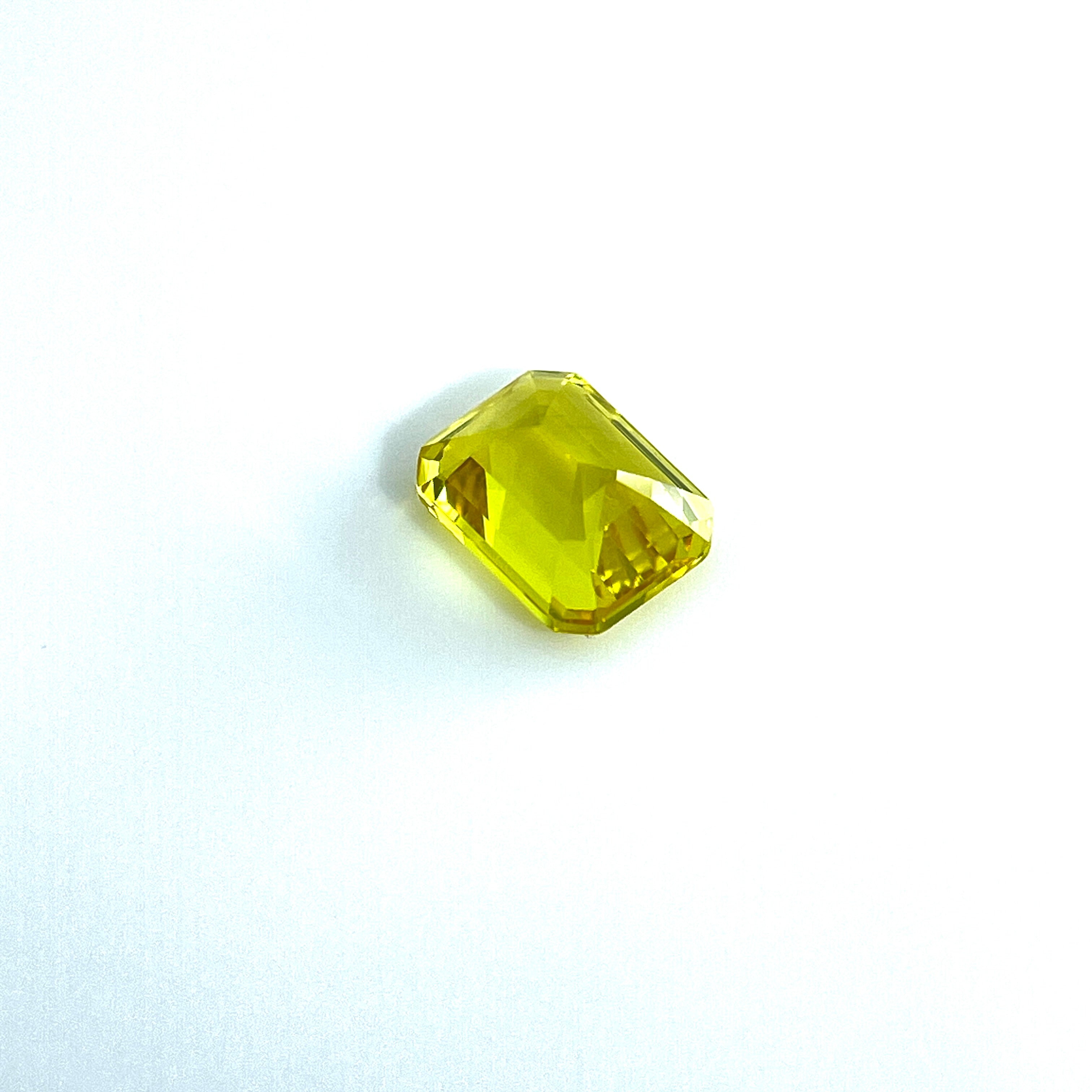 ~1.8ct Canary Yellow Sapphire | Emerald Cut | 6 × 8 mm | Gemdrop® Verified