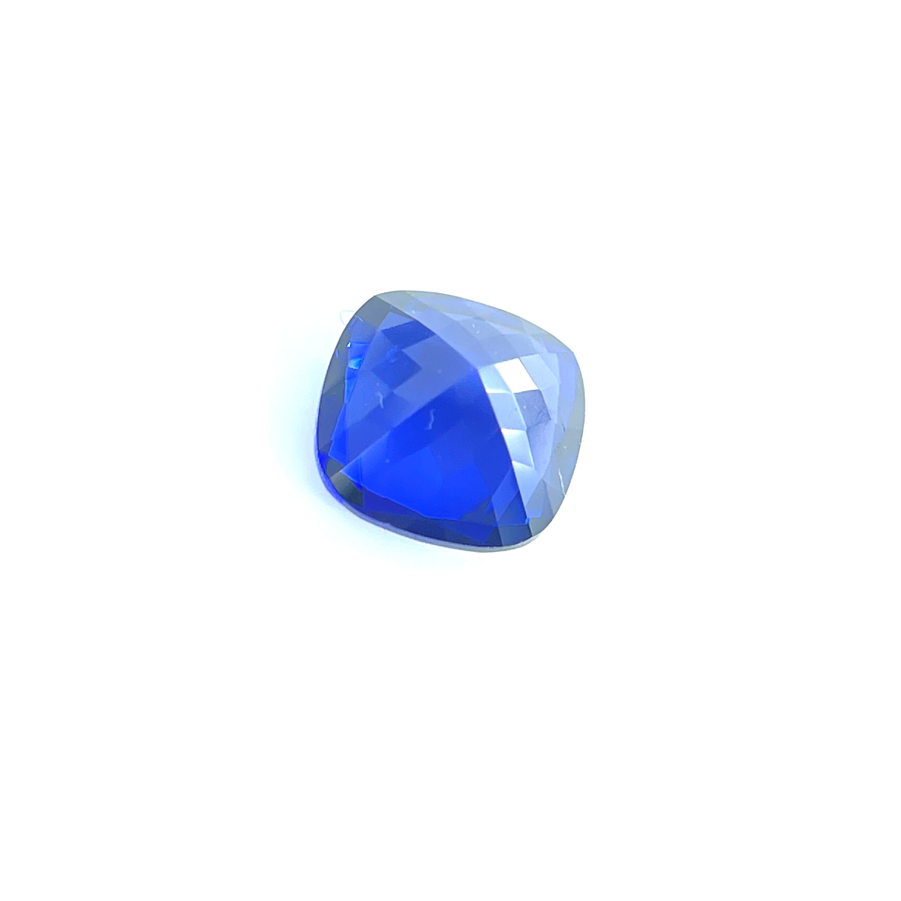 ~2.6ct Cornflower Blue Sapphire | Cushion Cut | 8 × 8 mm | Gemdrop® Verified