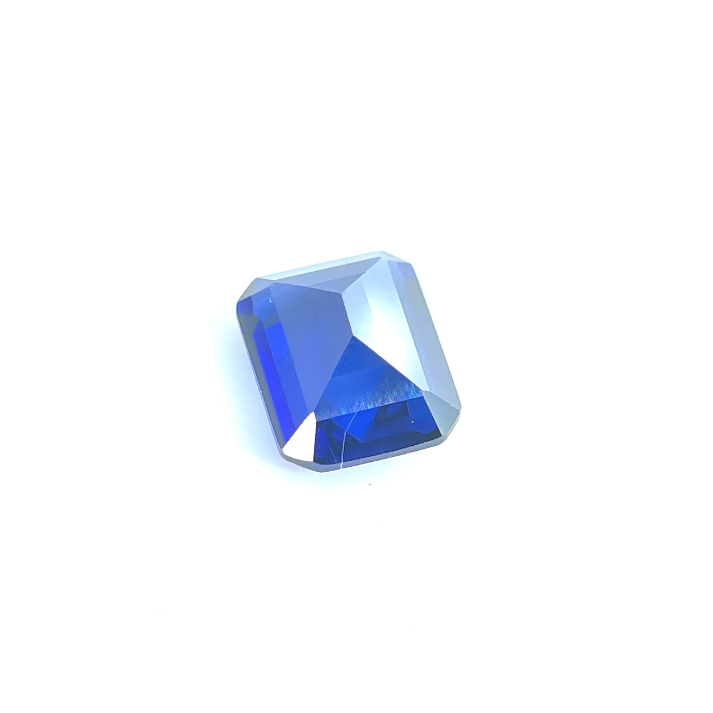 ~4ct Cornflower Blue Sapphire | Emerald Cut | 8 × 10 mm | Gemdrop® Verified