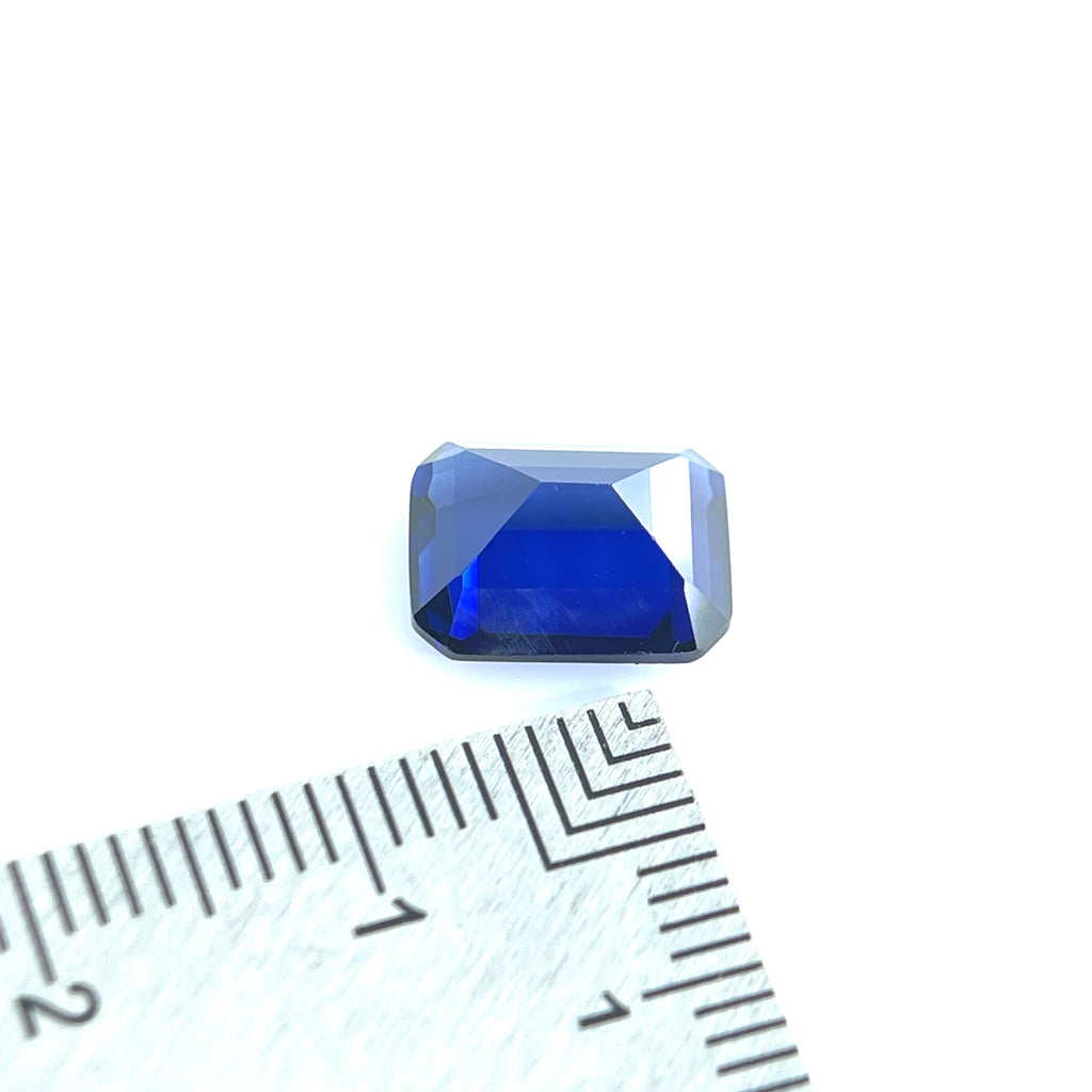 ~4ct Cornflower Blue Sapphire | Emerald Cut | 8 × 10 mm | Gemdrop® Verified