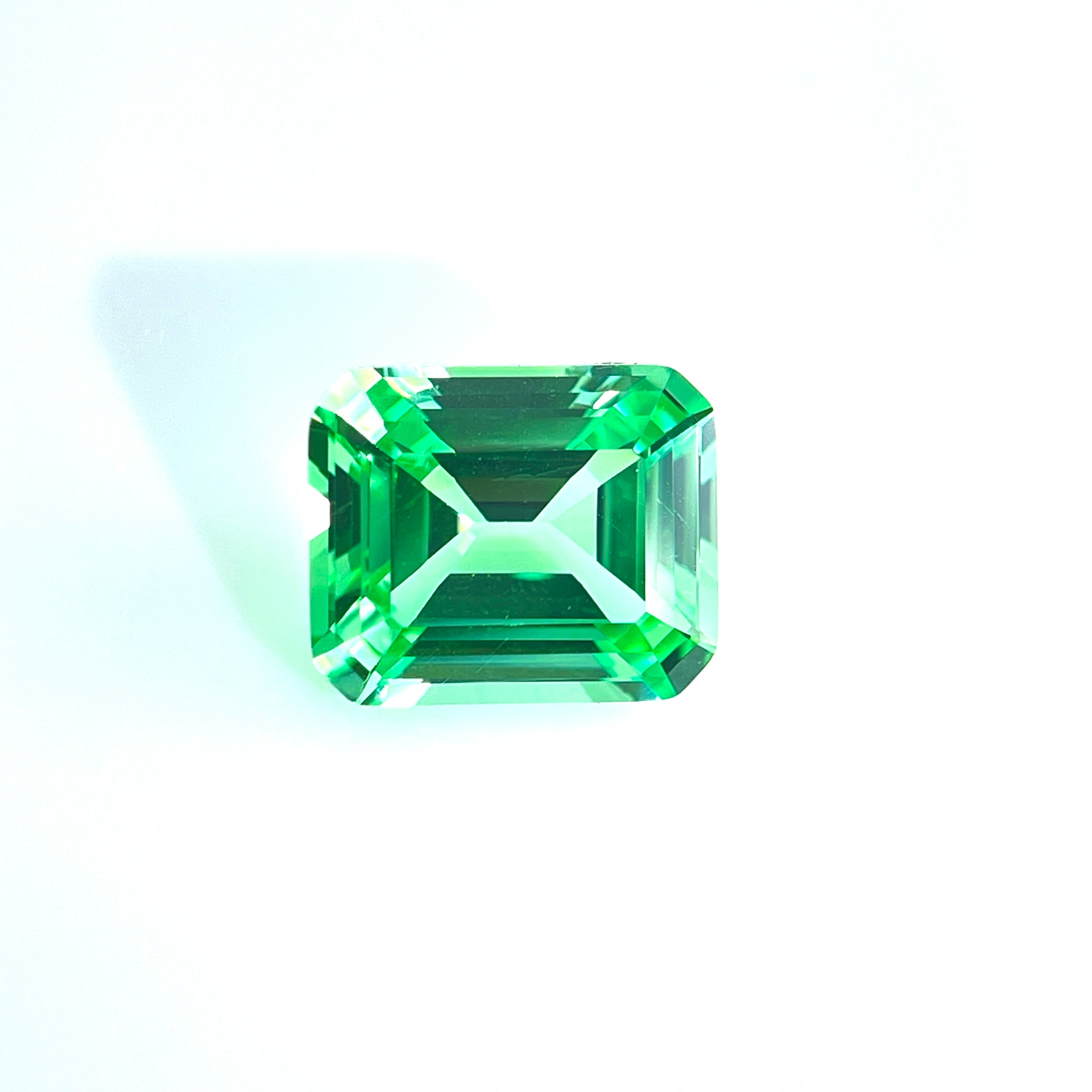 ~7ct Mint Green Sapphire | Emerald Cut | 10 × 12 mm | Gemdrop® Verified