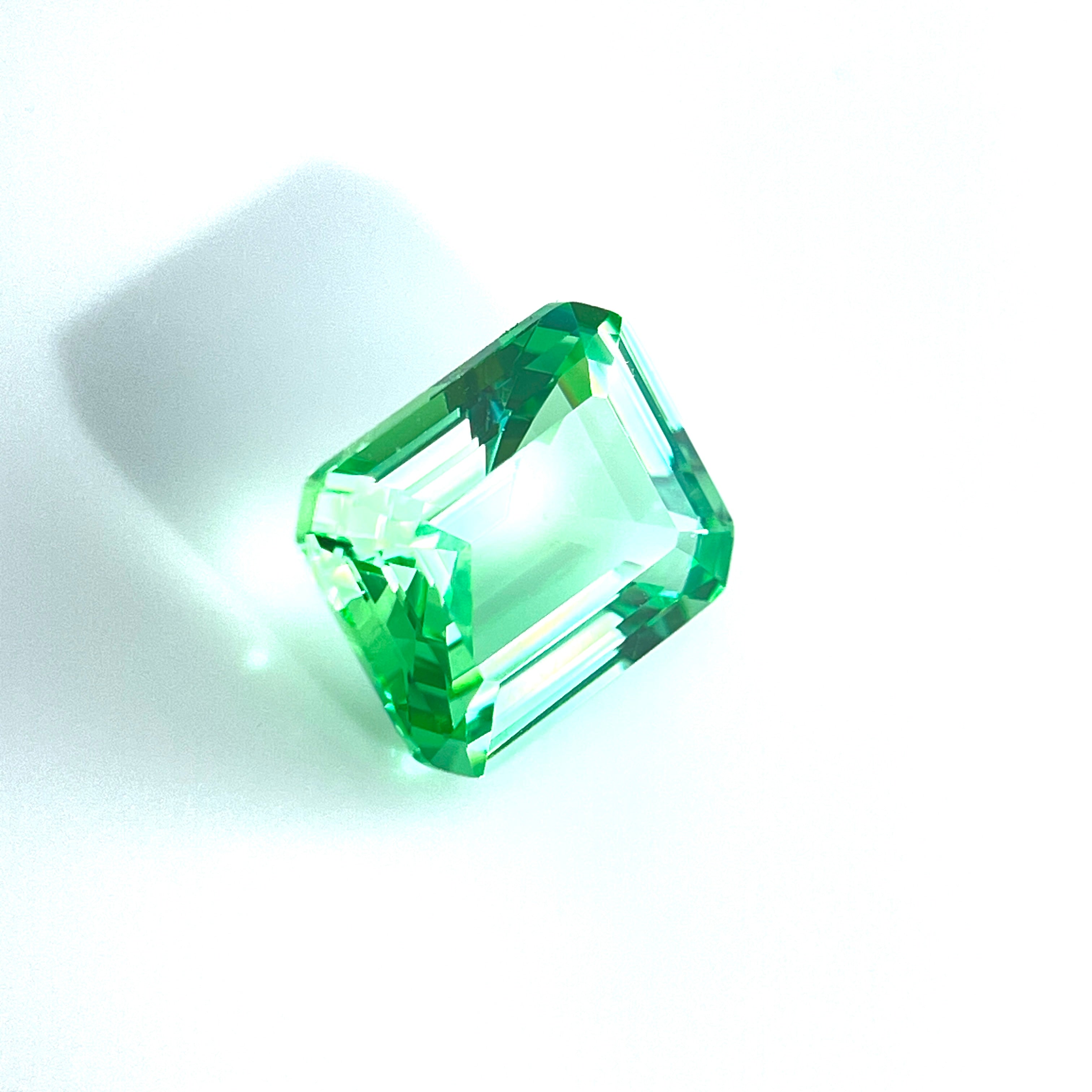 ~7ct Mint Green Sapphire | Emerald Cut | 10 × 12 mm | Gemdrop® Verified