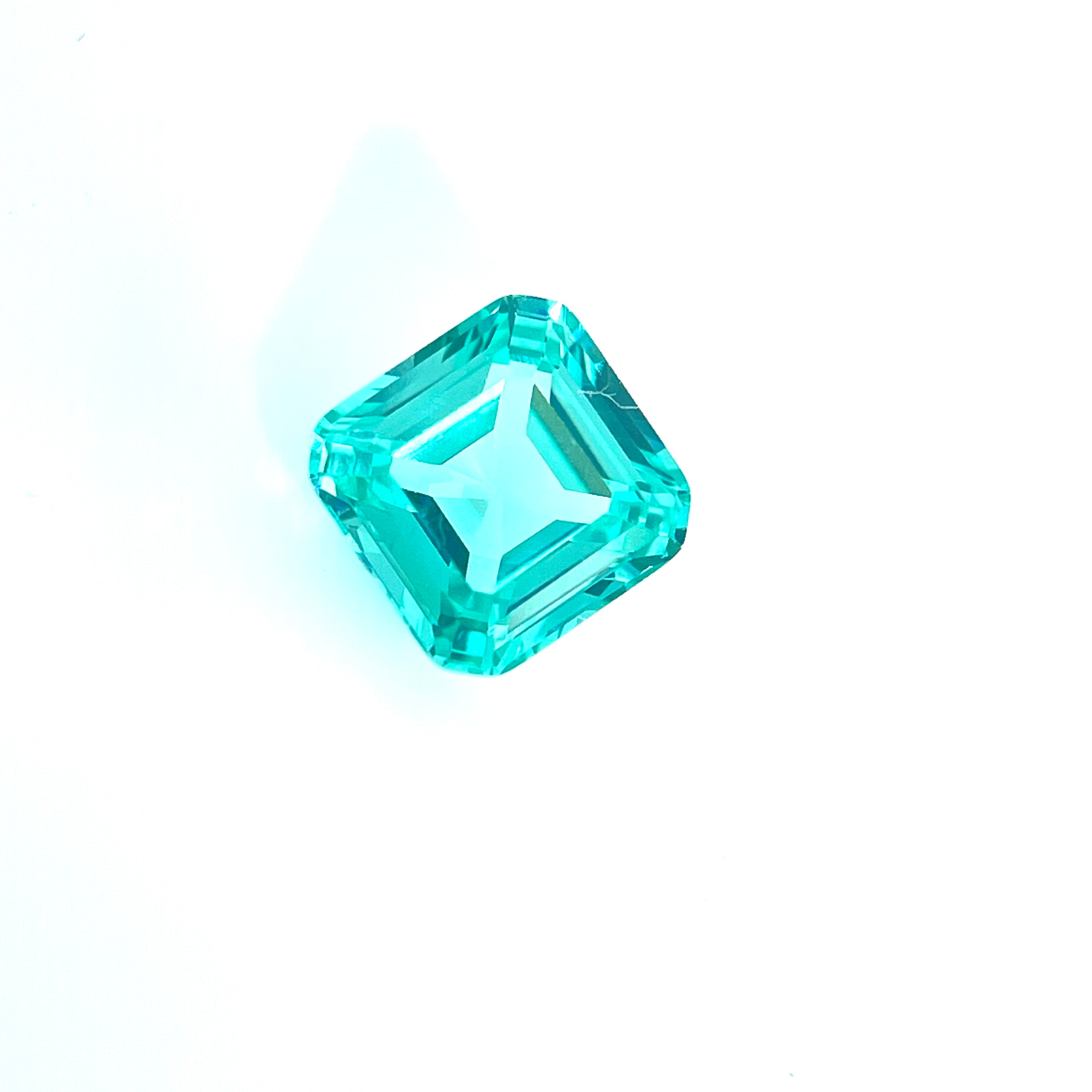 ~3.5ct Paraiba Sapphire | Asscher Cut | 8 × 8 mm | Gemdrop® Verified