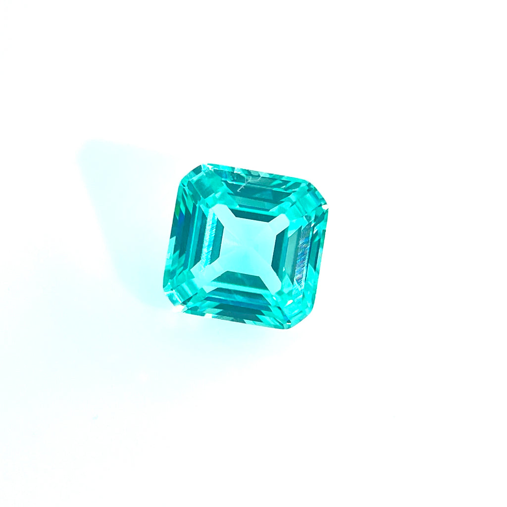 ~3.5ct Paraiba Sapphire | Asscher Cut | 8 × 8 mm | Gemdrop® Verified