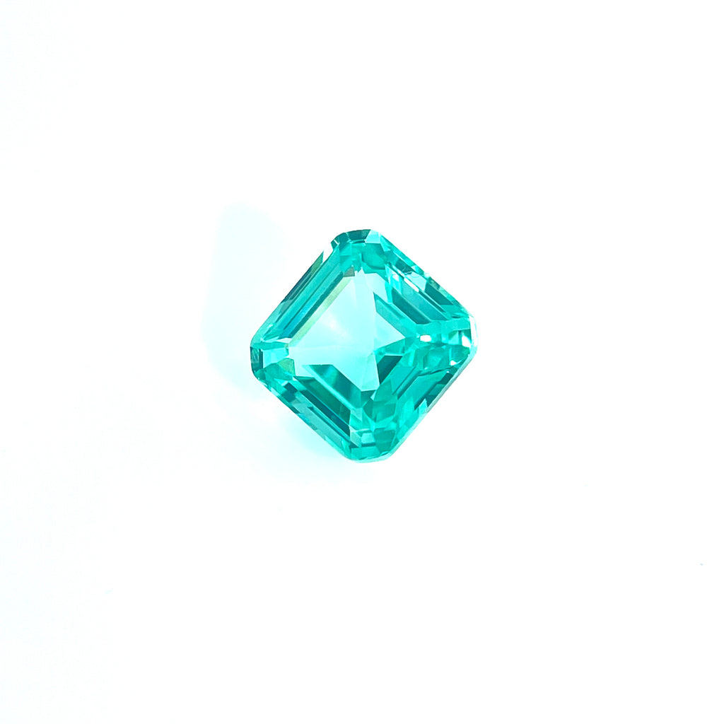 ~3.5ct Paraiba Sapphire | Asscher Cut | 8 × 8 mm | Gemdrop® Verified