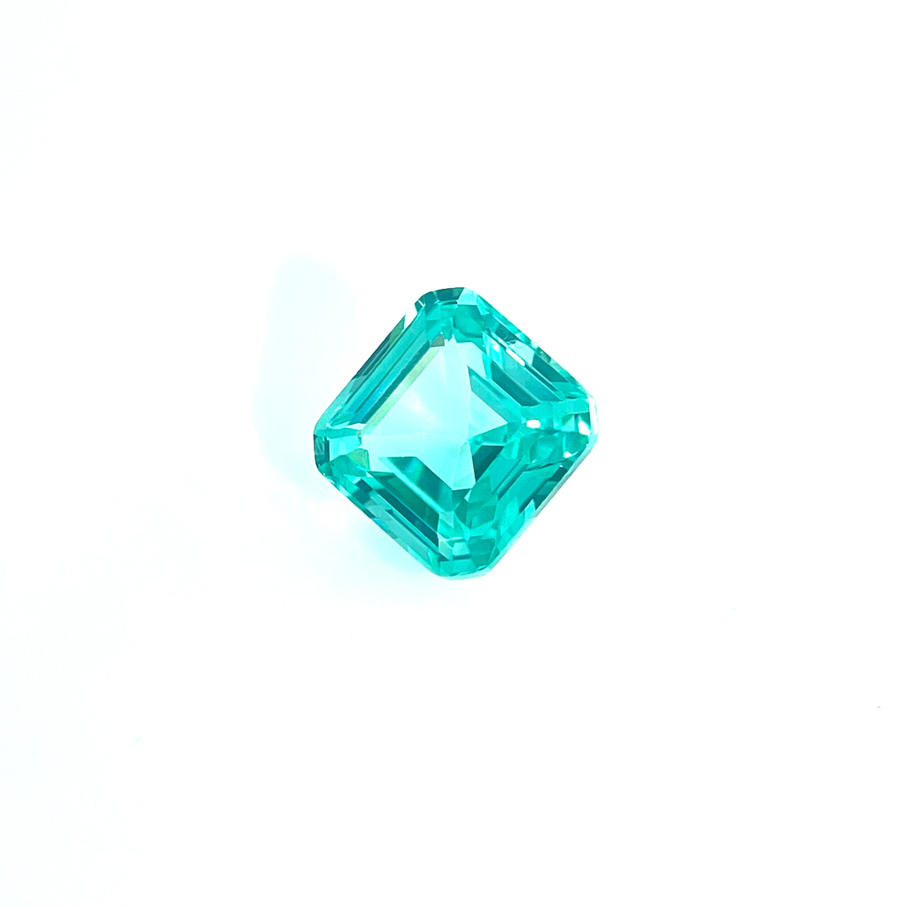 ~3.5ct Paraiba Sapphire | Asscher Cut | 8 × 8 mm | Gemdrop® Verified
