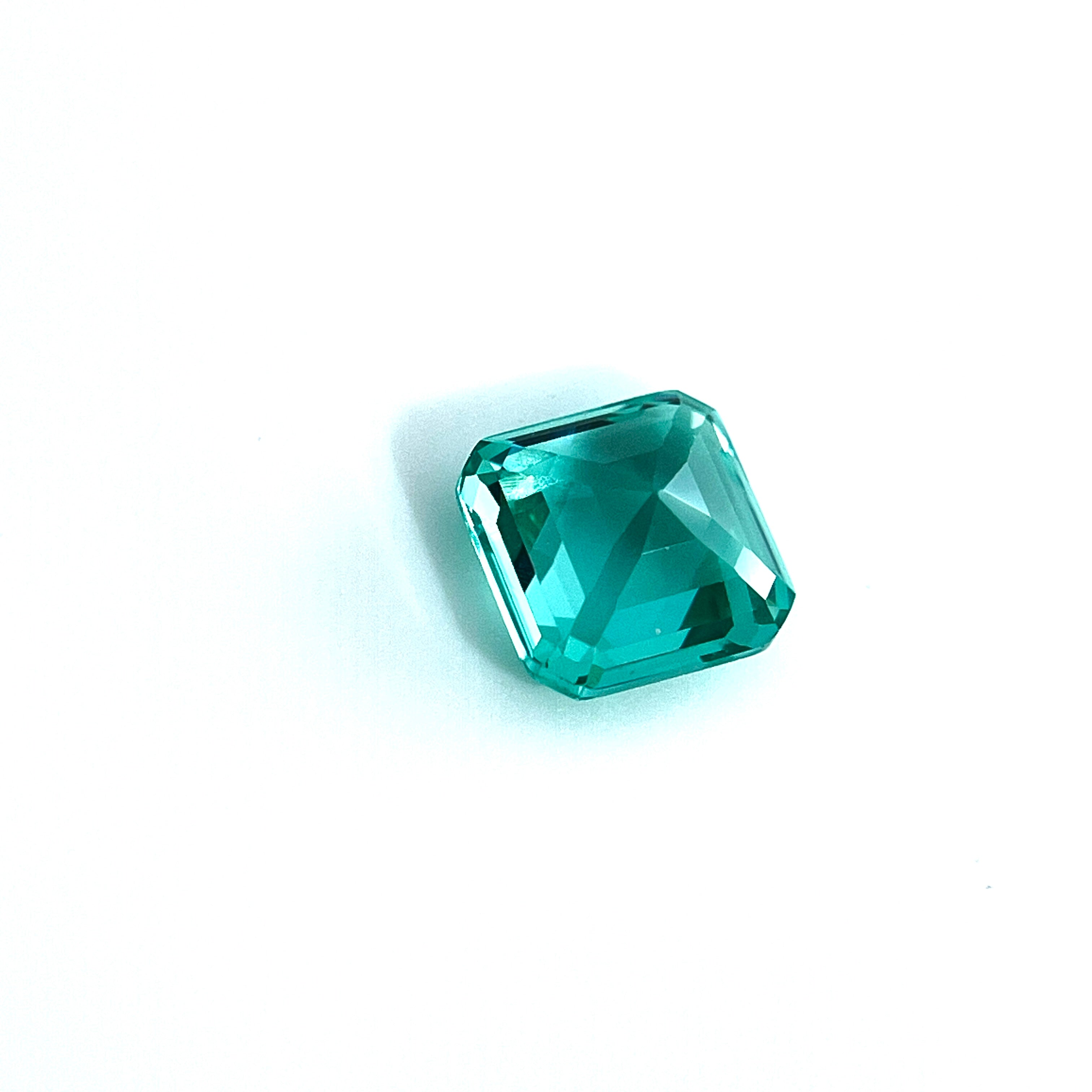 ~3.5ct Paraiba Sapphire | Asscher Cut | 8 × 8 mm | Gemdrop® Verified