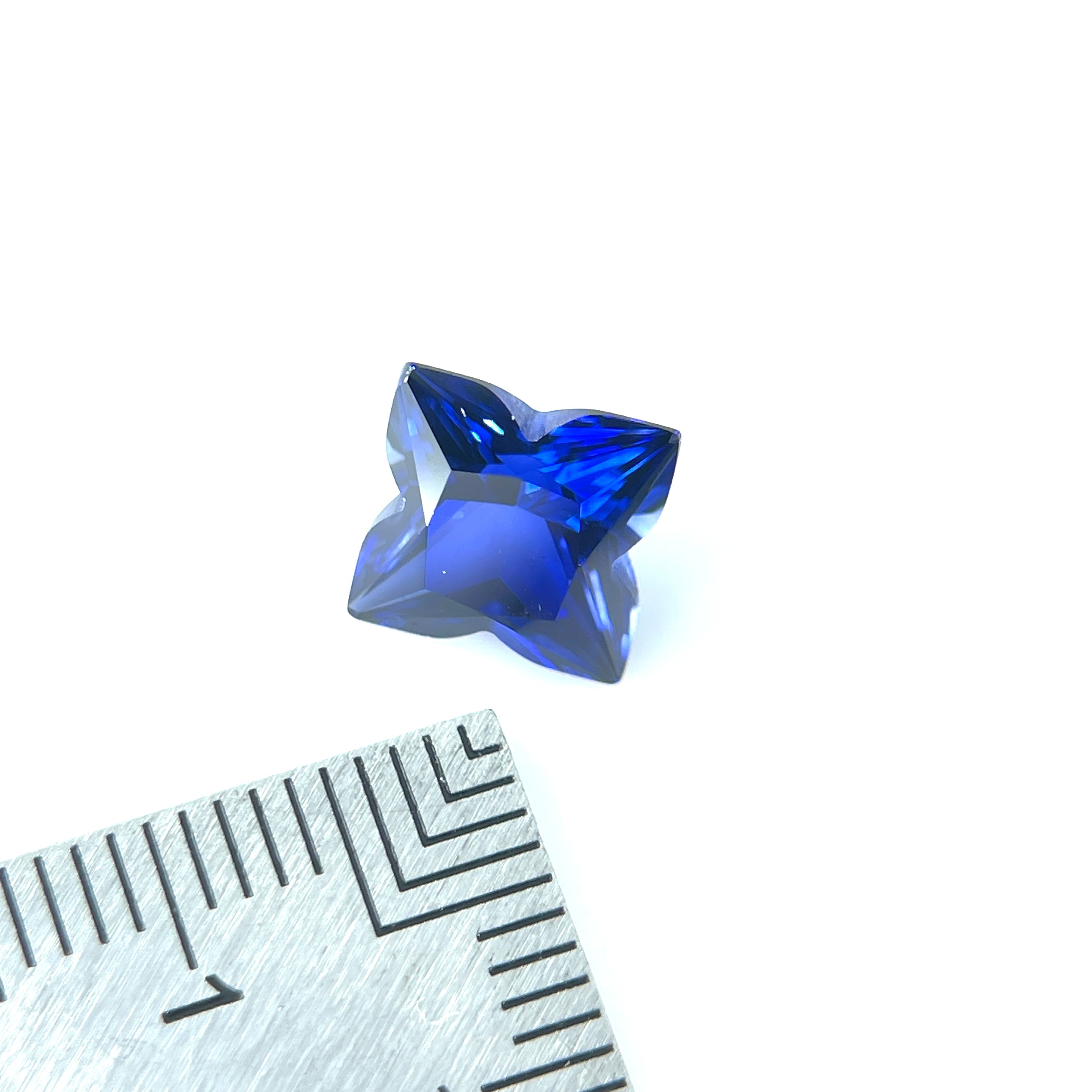 ~3ct Sapphire | Louis Vuitton Monogram Star Fantasy Cut | 8 × 8 mm | Multiple Colours | Gemdrop® Verified