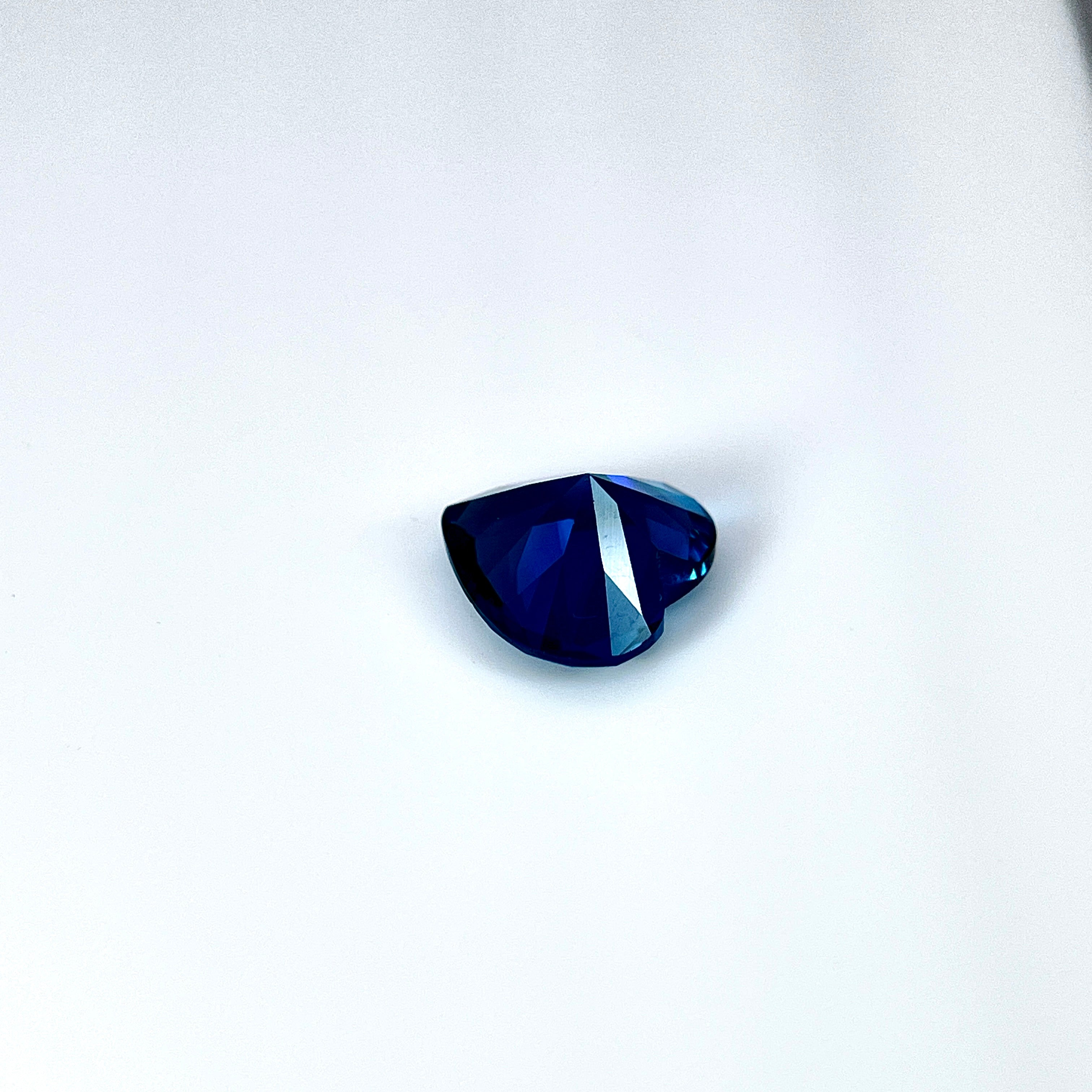 ~3.5ct London Blue Spinel | Heart Cut | 10 × 10 mm | Gemdrop® Verified