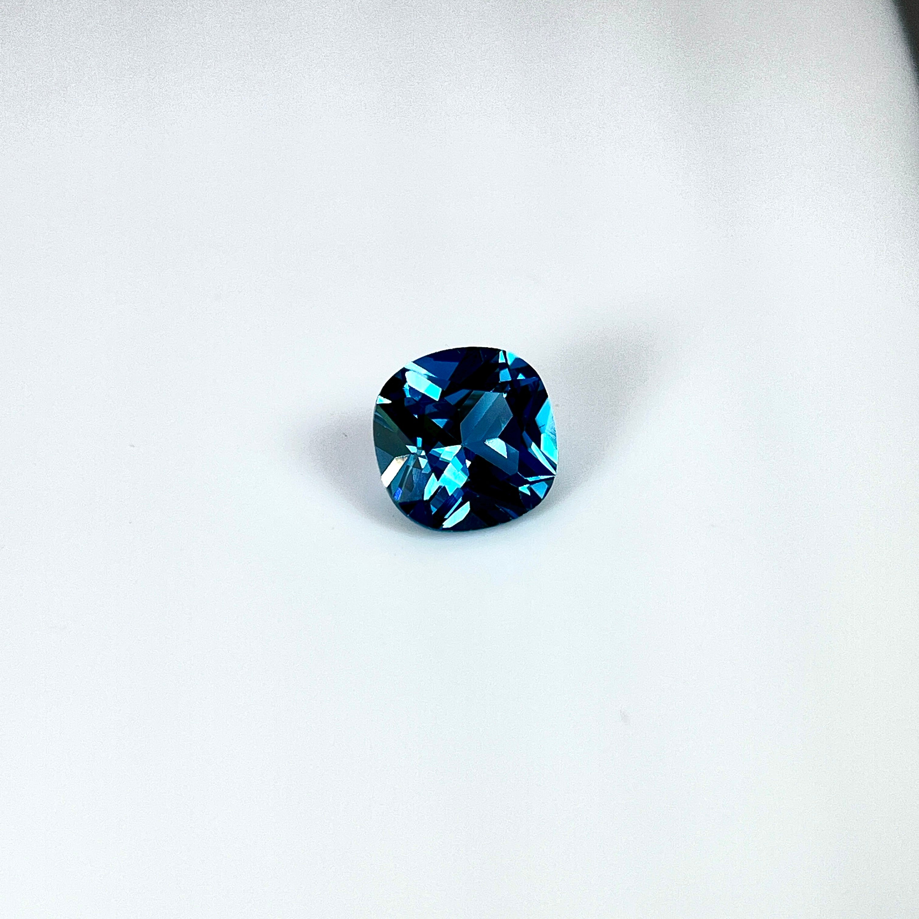 ~2.2ct London Blue Spinel | Cushion Cut | 8 × 8 mm | Gemdrop® Verified