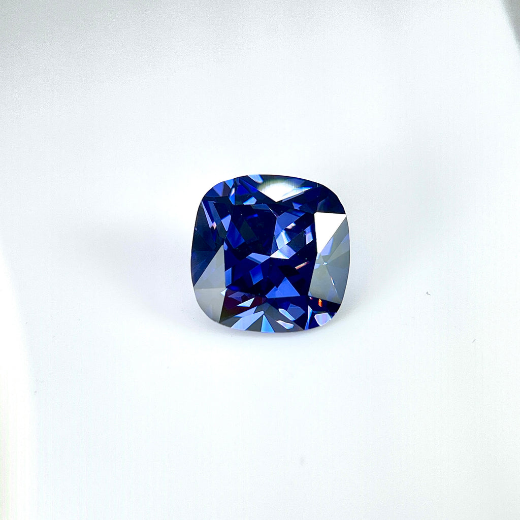~12ct Tanzanite Blue Sapphire | Cushion Cut | 12 × 12 mm | Gemdrop® Verified