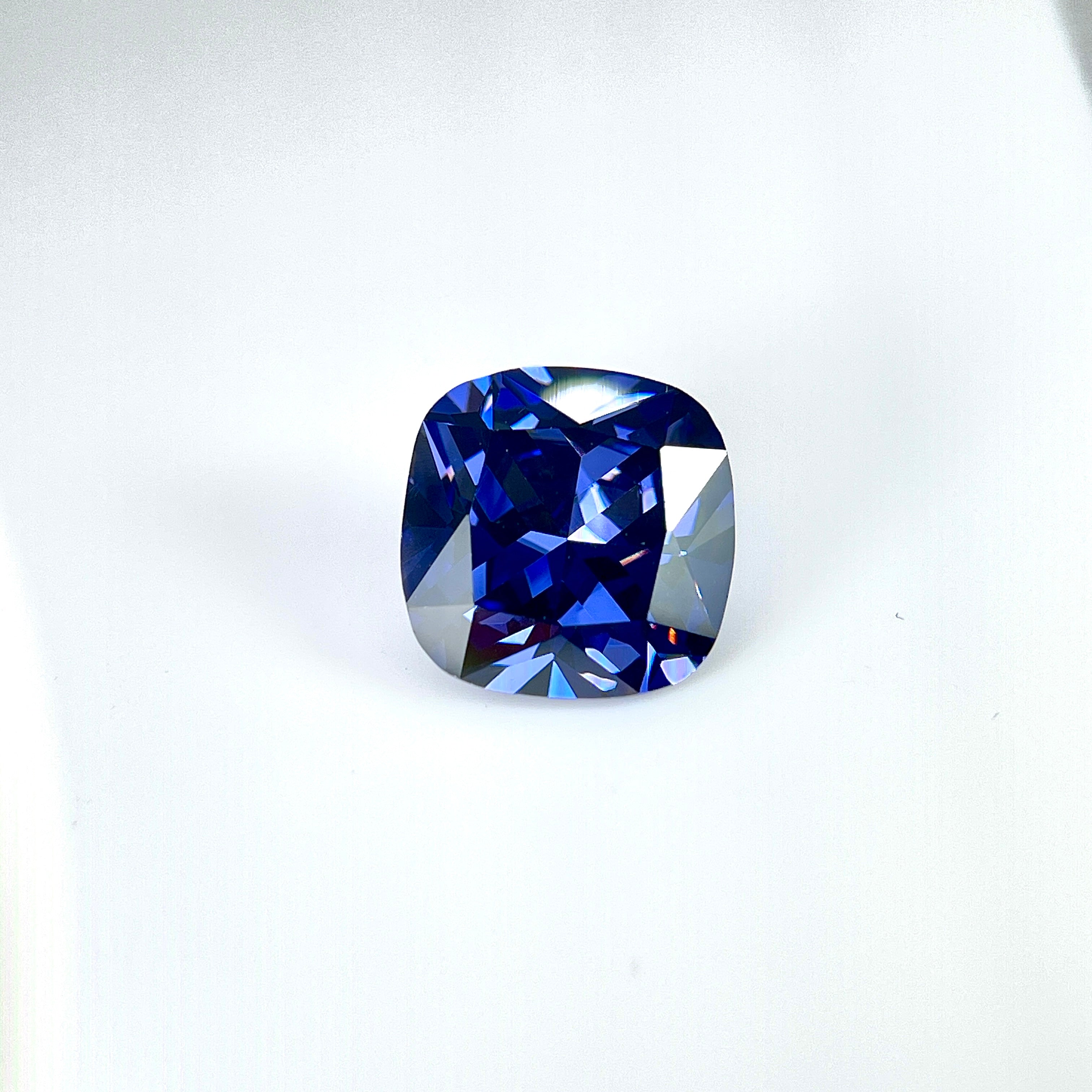 ~12ct Tanzanite Blue Sapphire | Cushion Cut | 12 × 12 mm | Gemdrop® Verified