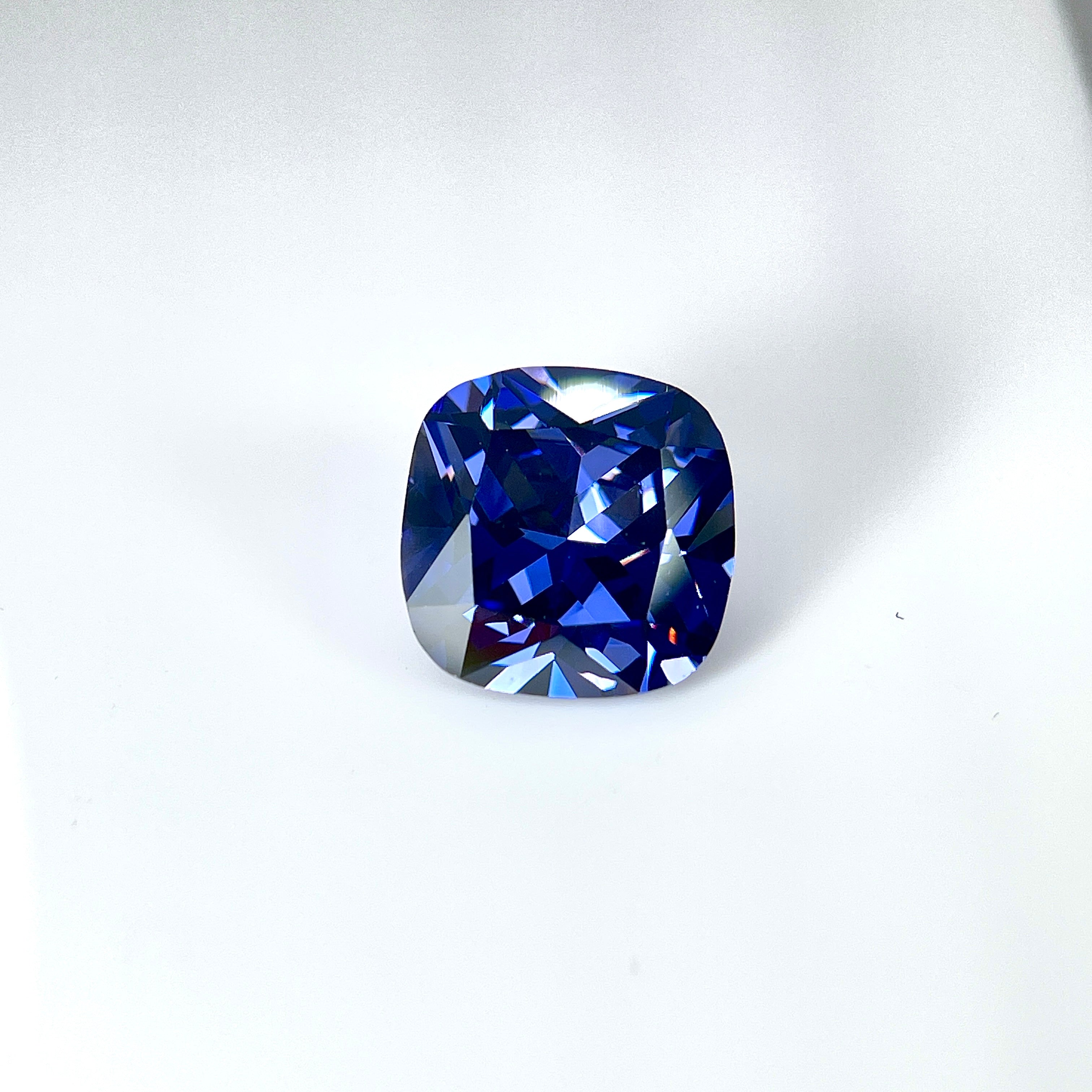 ~12ct Tanzanite Blue Sapphire | Cushion Cut | 12 × 12 mm | Gemdrop® Verified