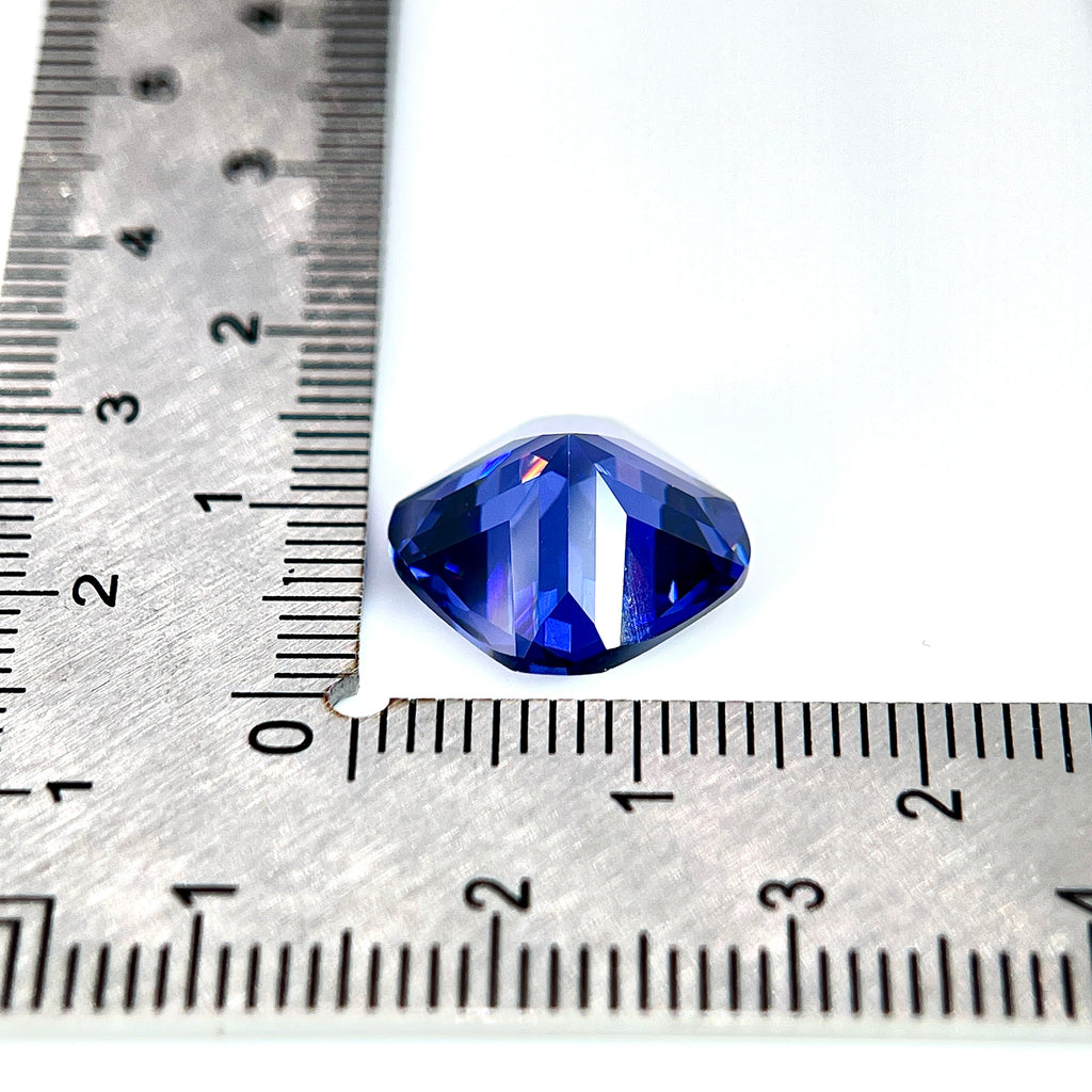 ~12ct Tanzanite Blue Sapphire | Cushion Cut | 12 × 12 mm | Gemdrop® Verified