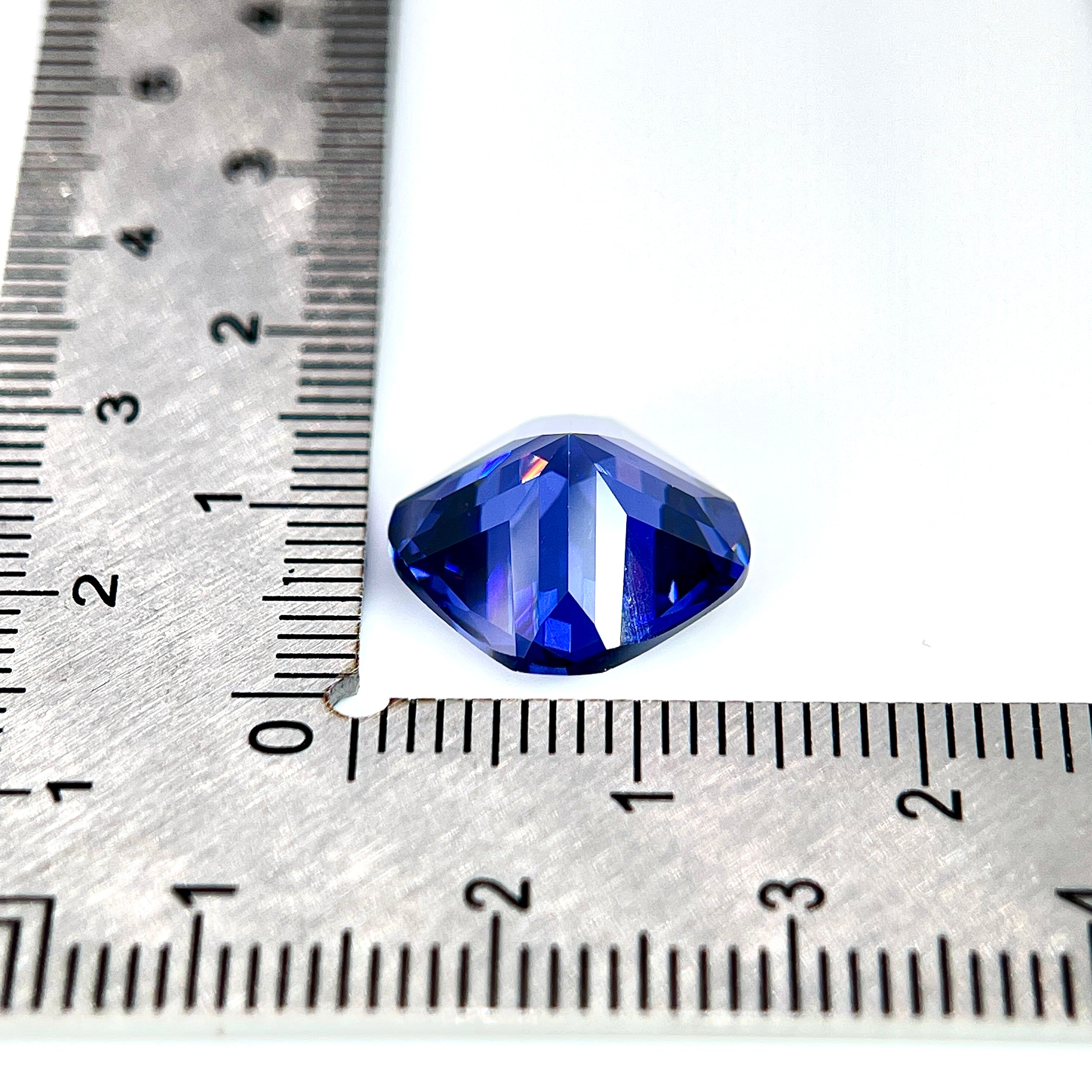 ~12ct Tanzanite Blue Sapphire | Cushion Cut | 12 × 12 mm | Gemdrop® Verified