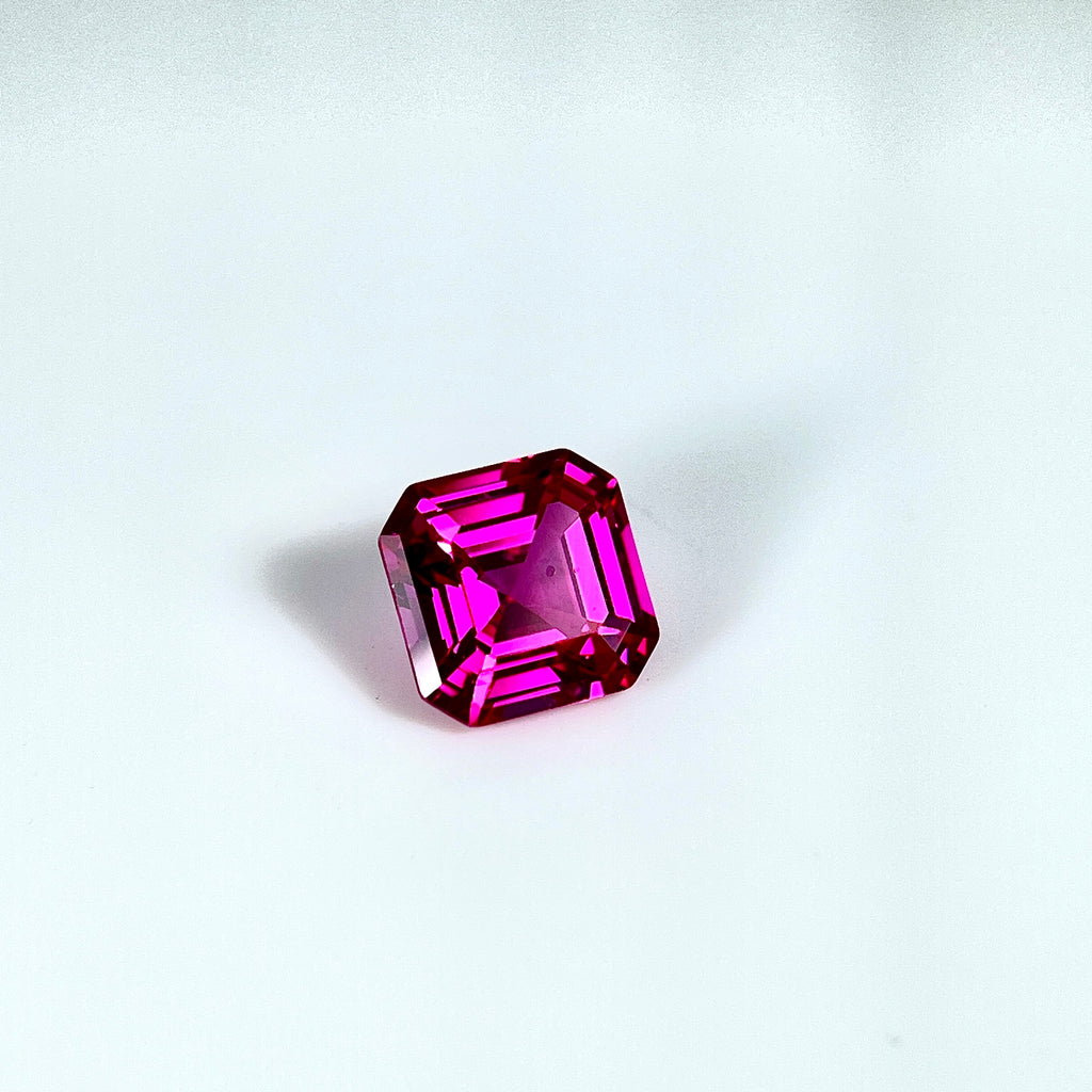 ~4ct Hot Pink Sapphire | Asscher Cut | 9 × 9 mm | Gemdrop® Verified