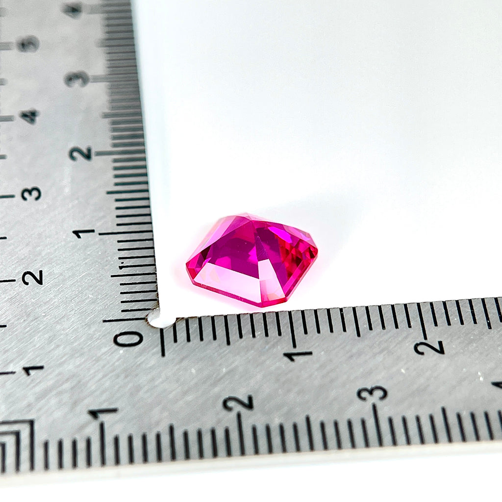 ~4ct Hot Pink Sapphire | Asscher Cut | 9 × 9 mm | Gemdrop® Verified