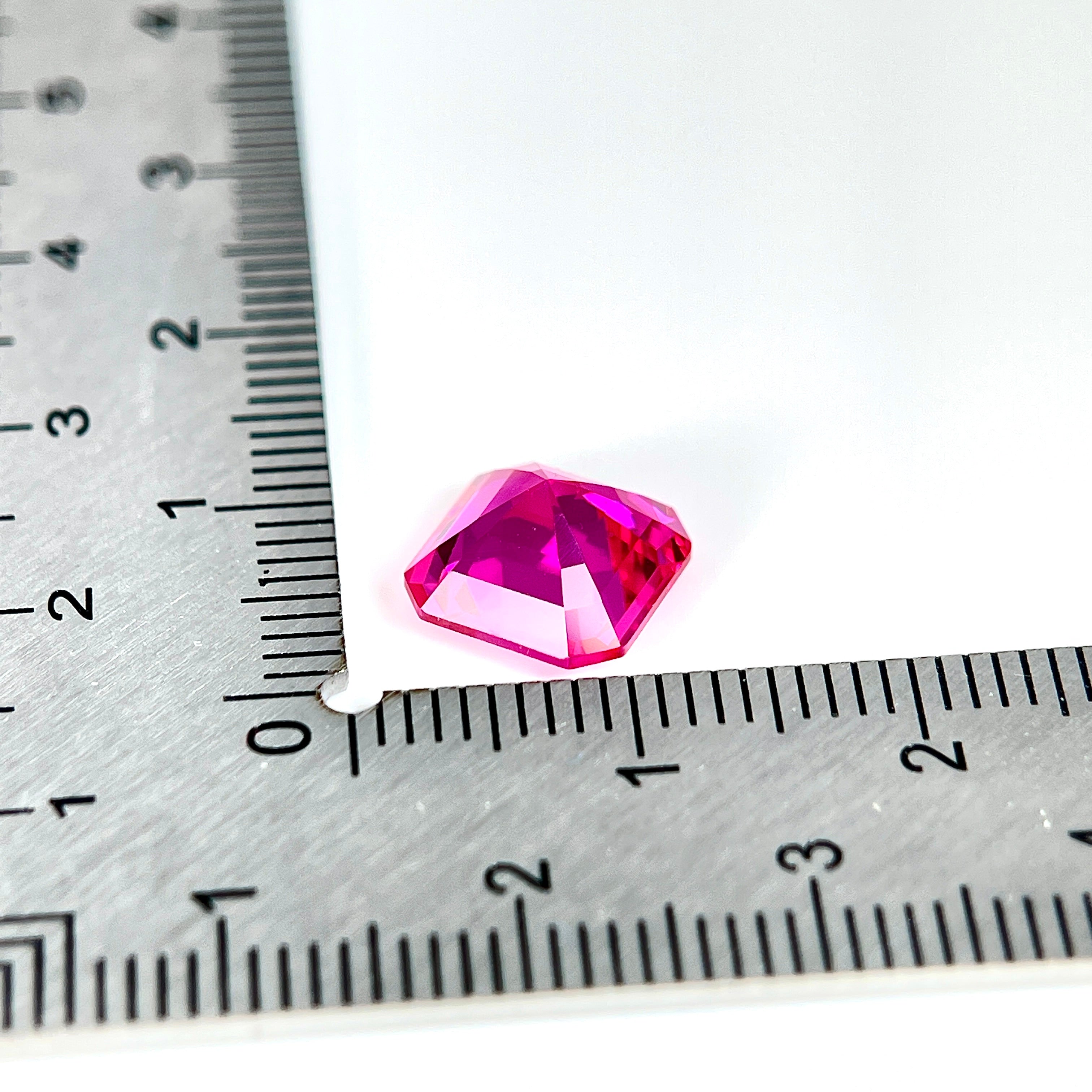 ~4ct Hot Pink Sapphire | Asscher Cut | 9 × 9 mm | Gemdrop® Verified