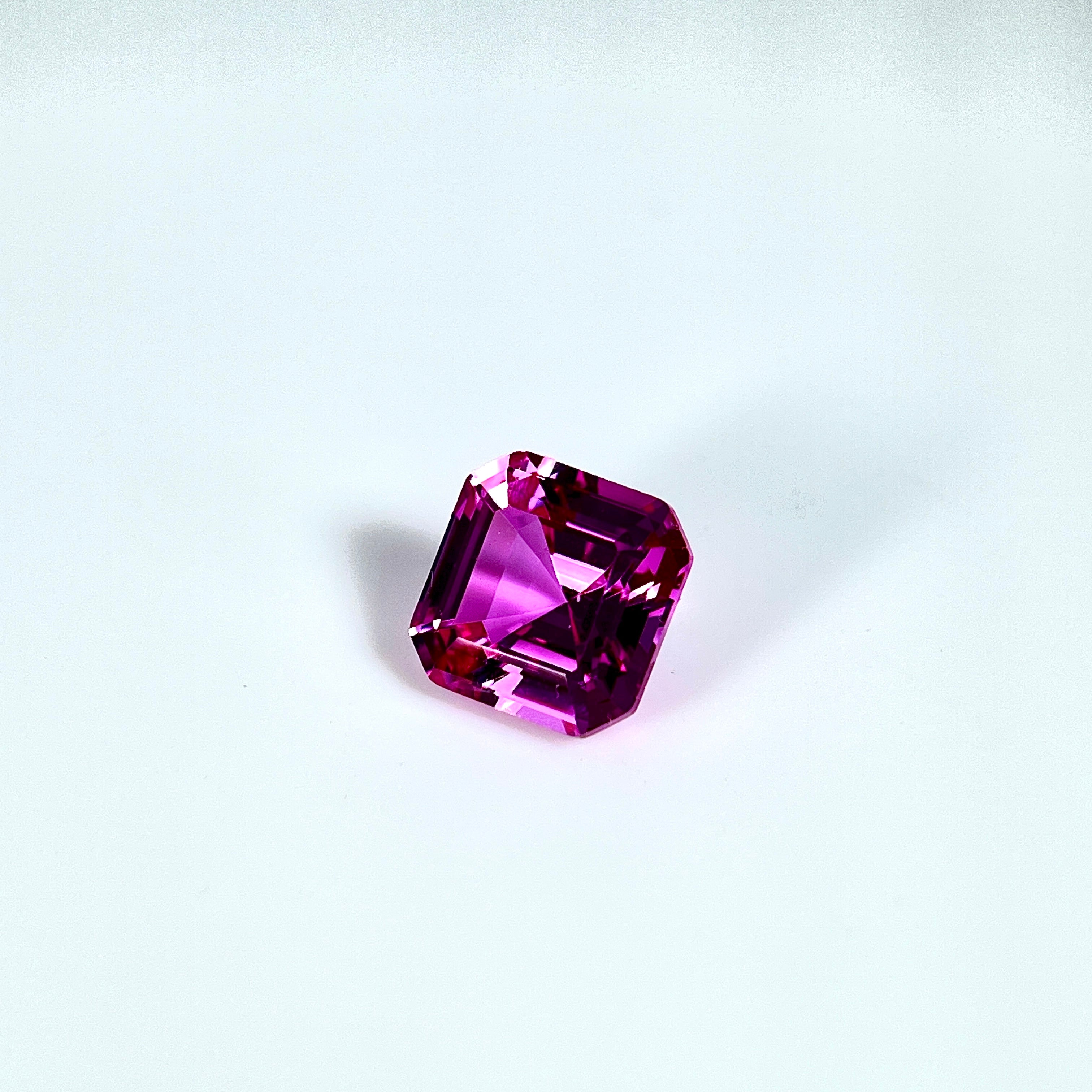 ~4ct Pink Sapphire | Asscher Cut | 9 × 9 mm | Gemdrop® Verified