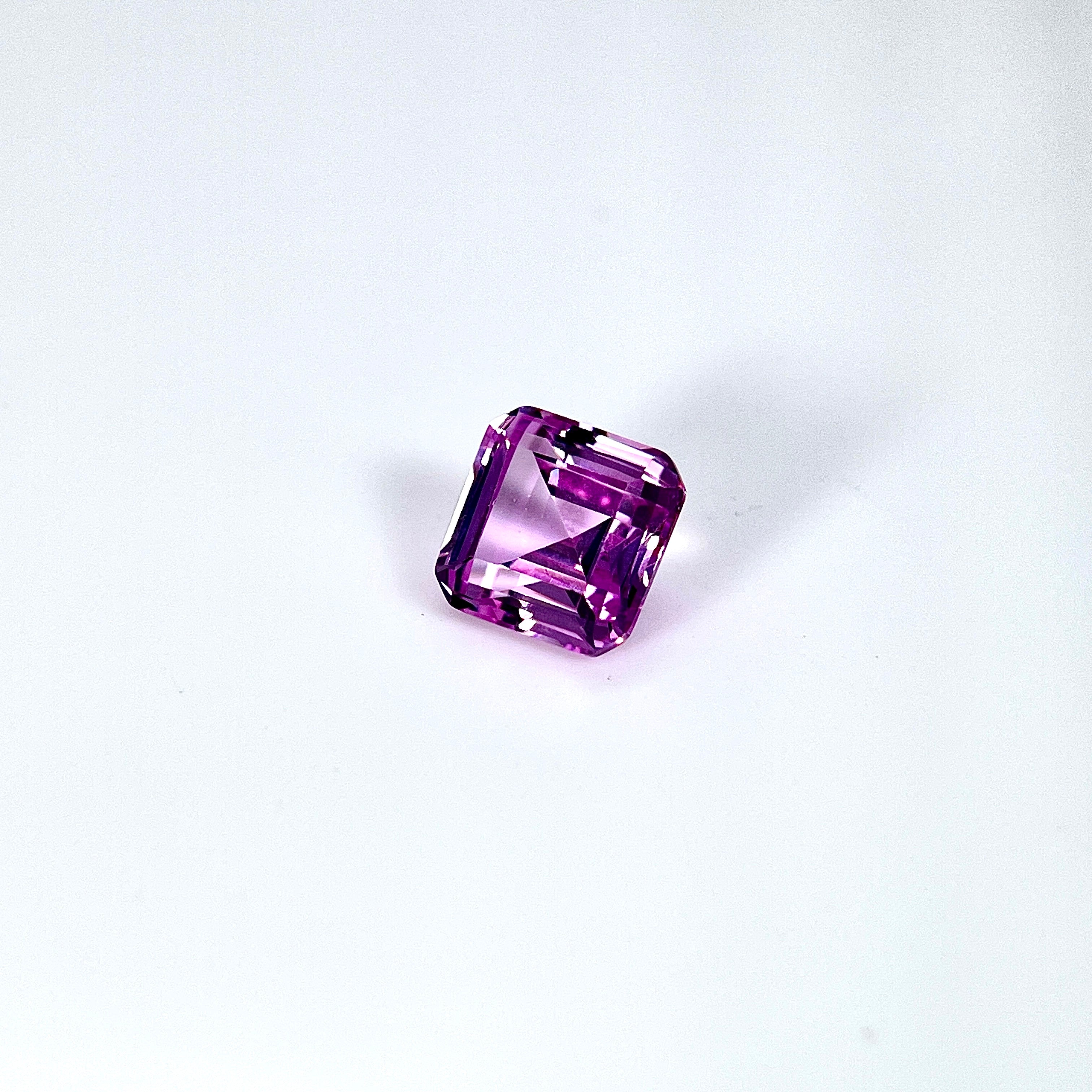 ~3.2ct Morgan Pink Sapphire | Asscher Cut | 8 × 8 mm | Gemdrop® Verified
