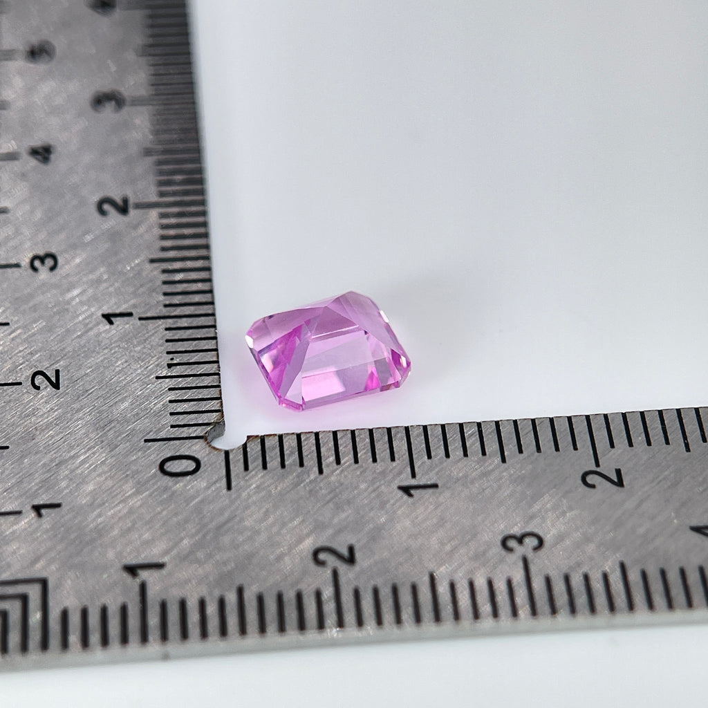 ~3.2ct Morgan Pink Sapphire | Asscher Cut | 8 × 8 mm | Gemdrop® Verified