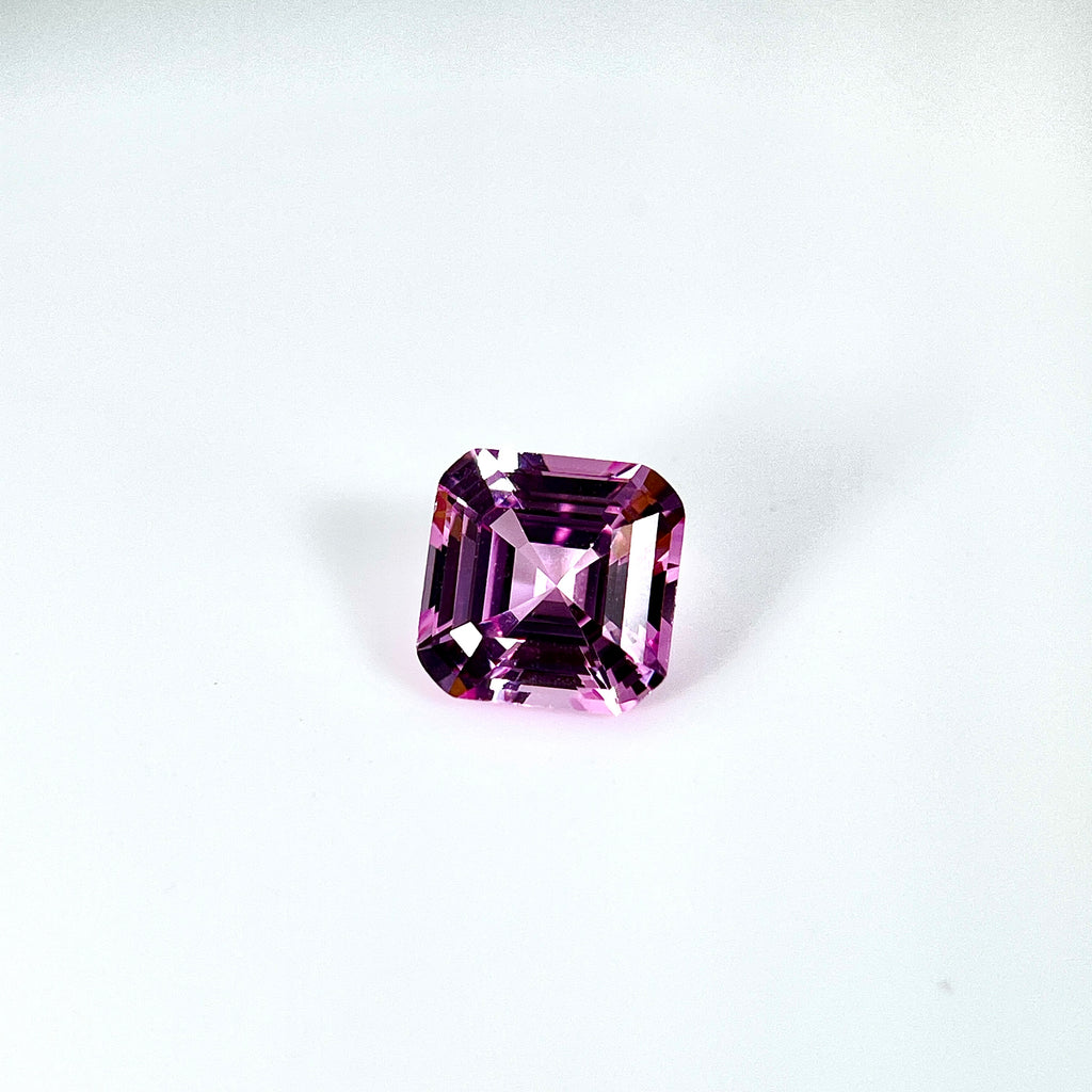 Saphir rose Morgane ~4ct | Taille Asscher | 9 × 9 mm | Vérifié Gemdrop®