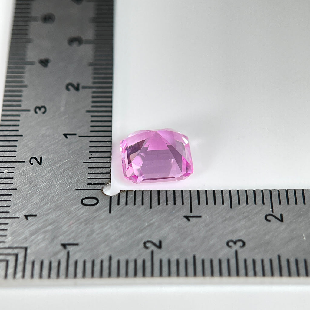 Saphir rose Morgane ~4ct | Taille Asscher | 9 × 9 mm | Vérifié Gemdrop®