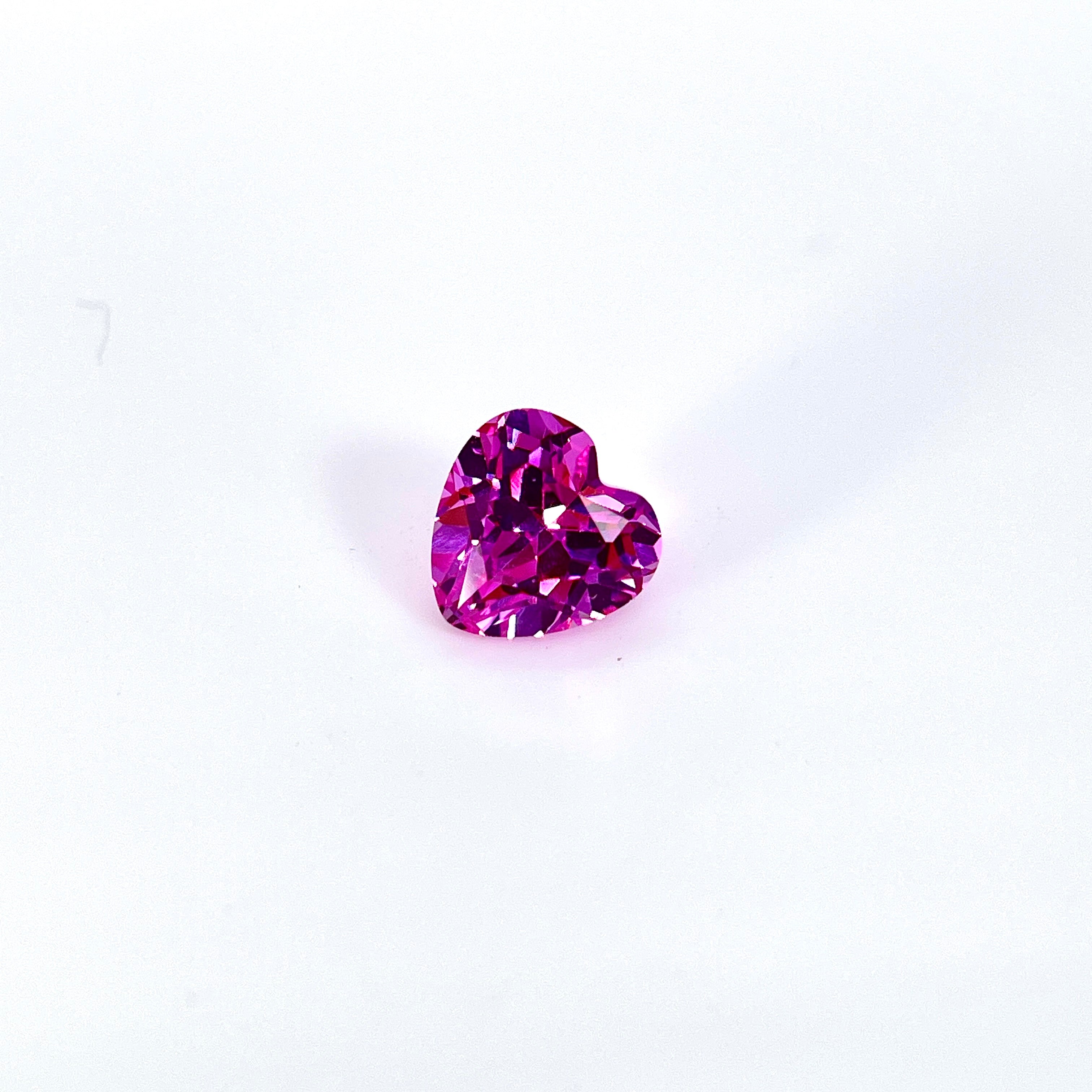 ~2.3ct Pink Sapphire | Heart Cut | 8 × 8 mm | Gemdrop® Verified