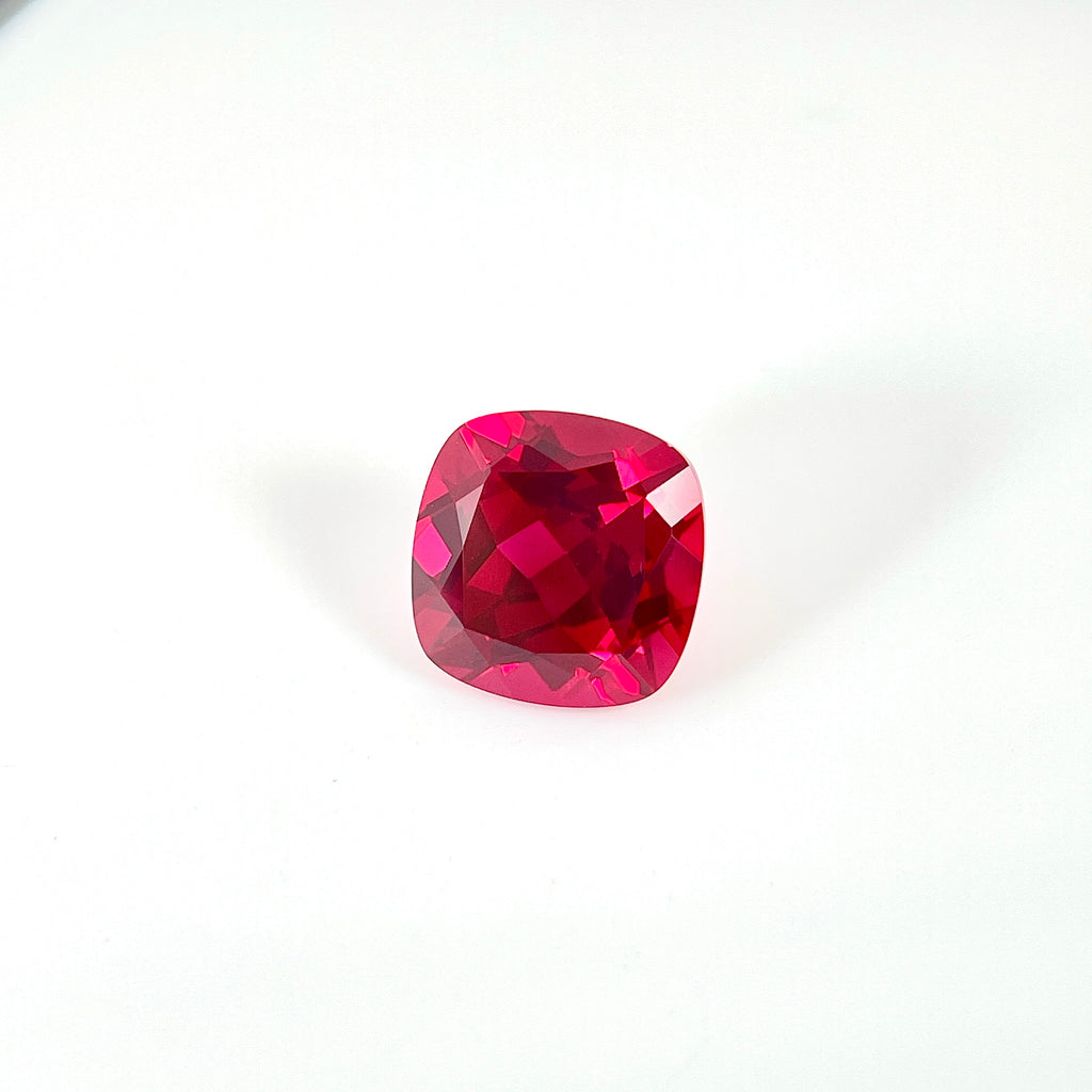 ~5.5ct Pigeon Blood Red Ruby | Cushion Cut | 10 × 10 mm | Gemdrop® Verified