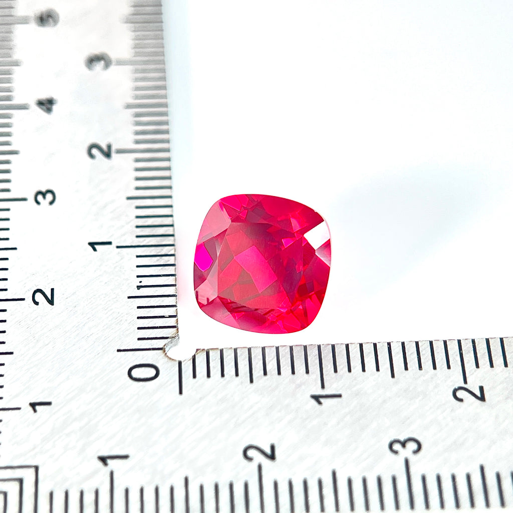 ~5.5ct Pigeon Blood Red Ruby | Cushion Cut | 10 × 10 mm | Gemdrop® Verified