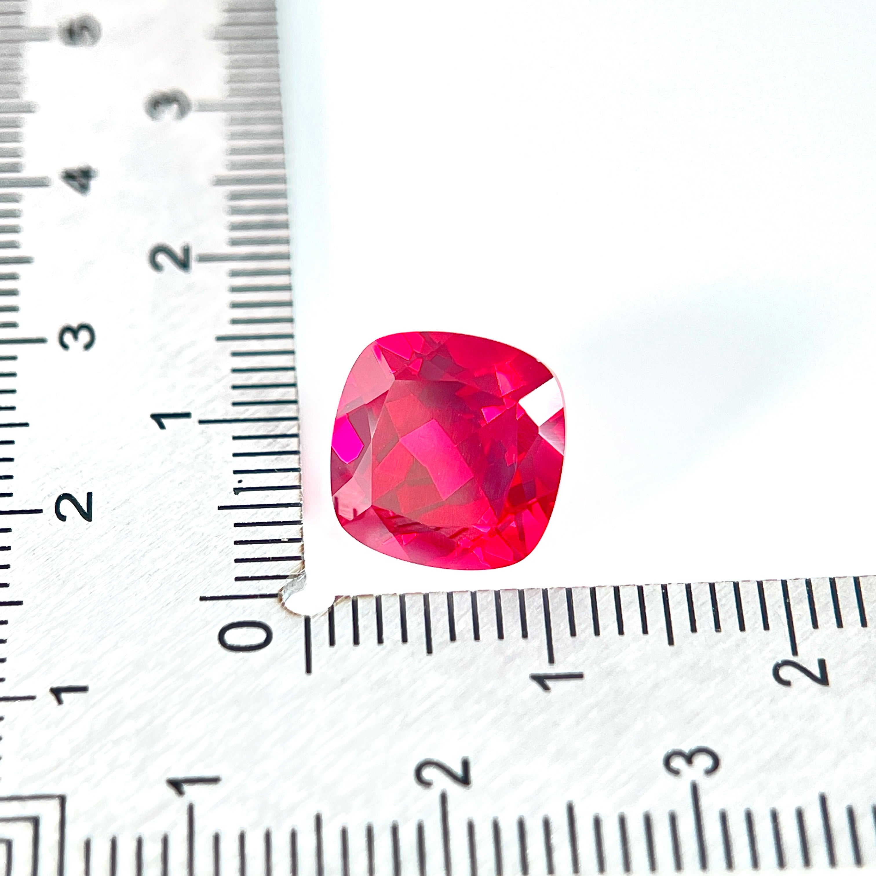 ~5.5ct Pigeon Blood Red Ruby | Cushion Cut | 10 × 10 mm | Gemdrop® Verified