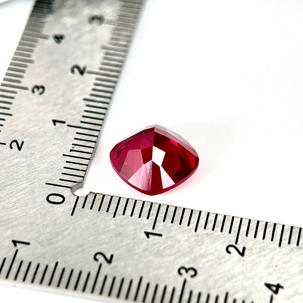 ~5.5ct Pigeon Blood Red Ruby | Cushion Cut | 10 × 10 mm | Gemdrop® Verified