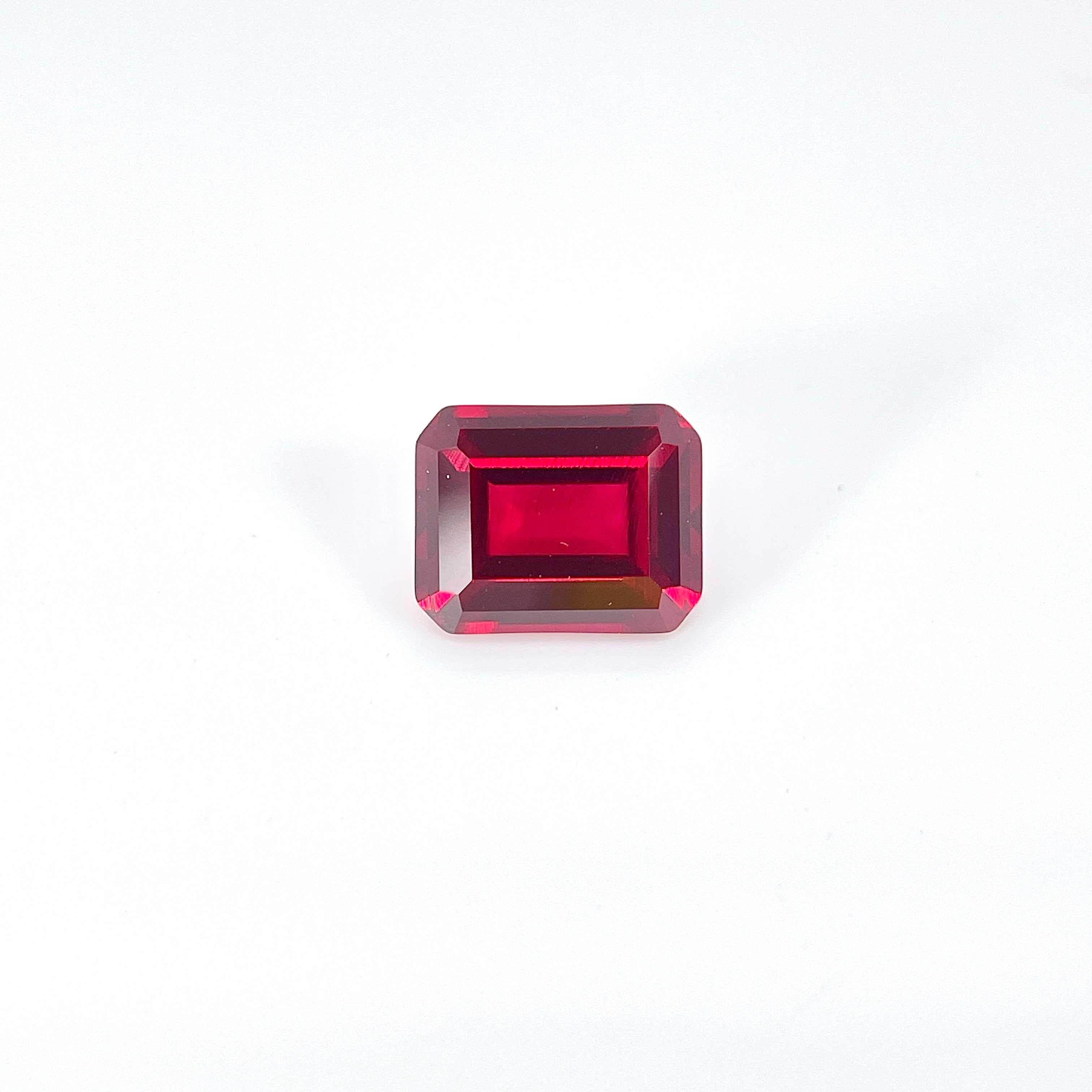 ~4ct Pigeon Blood Red Ruby | Emerald Cut | 8 × 10 mm | Gemdrop® Verified