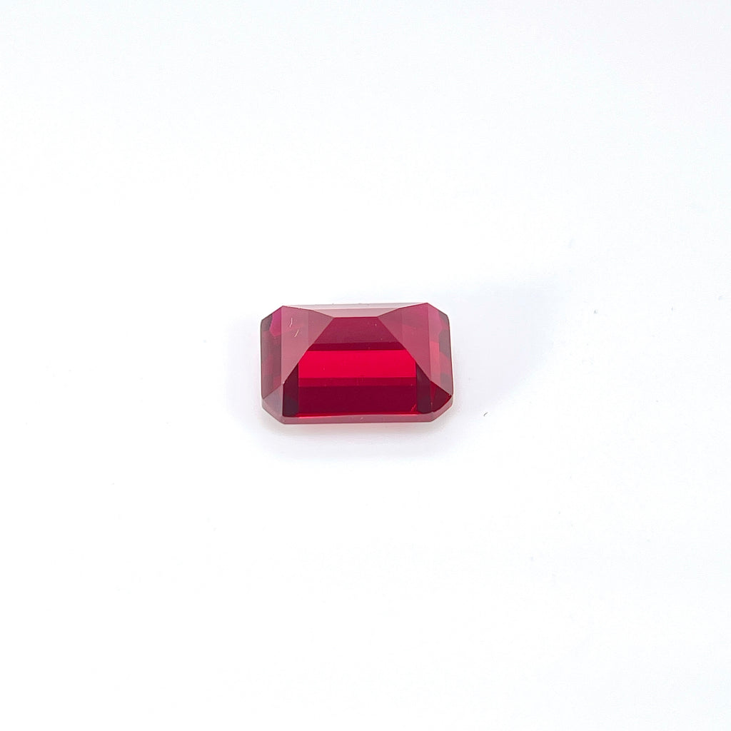 ~4ct Pigeon Blood Red Ruby | Emerald Cut | 8 × 10 mm | Gemdrop® Verified