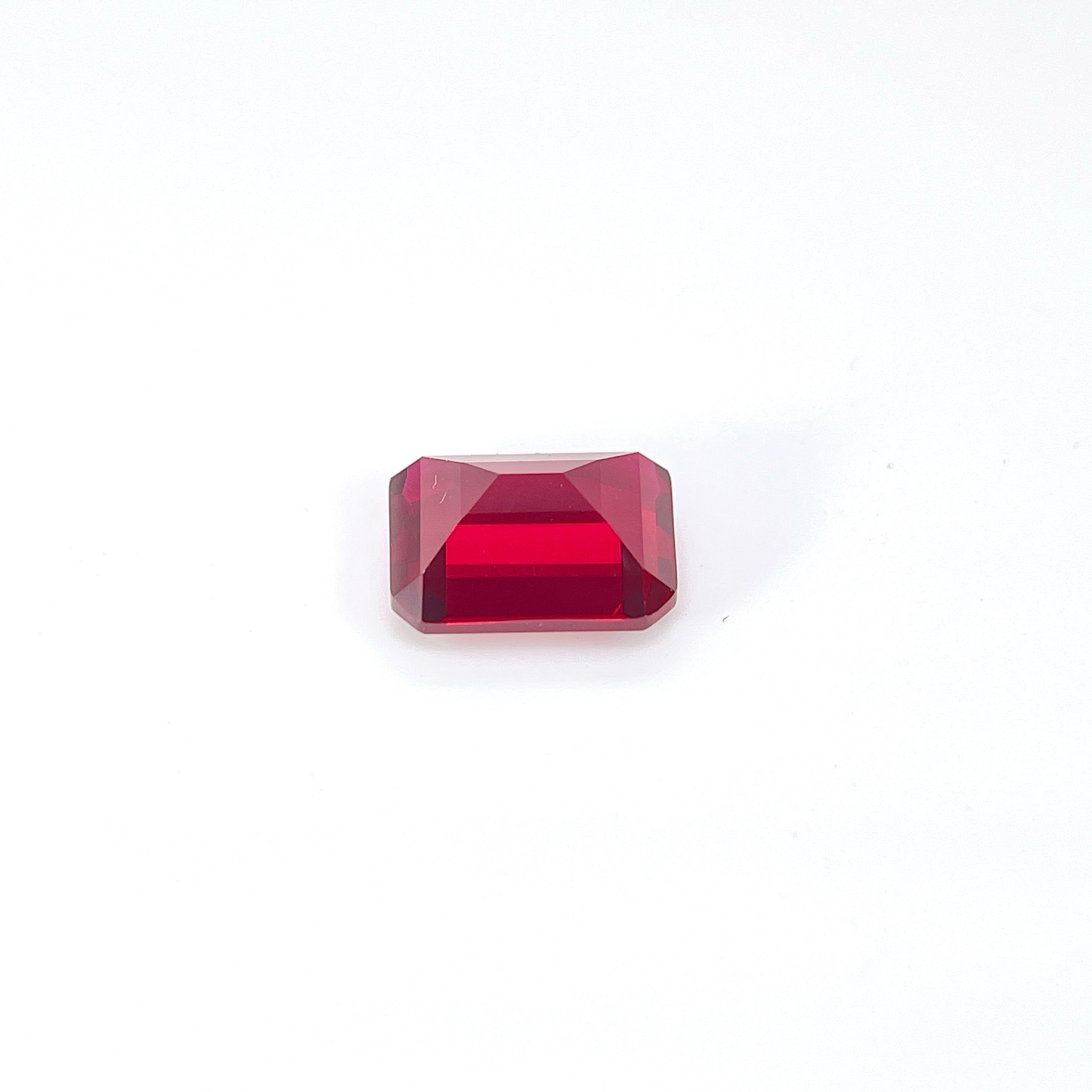 ~4ct Pigeon Blood Red Ruby | Emerald Cut | 8 × 10 mm | Gemdrop® Verified