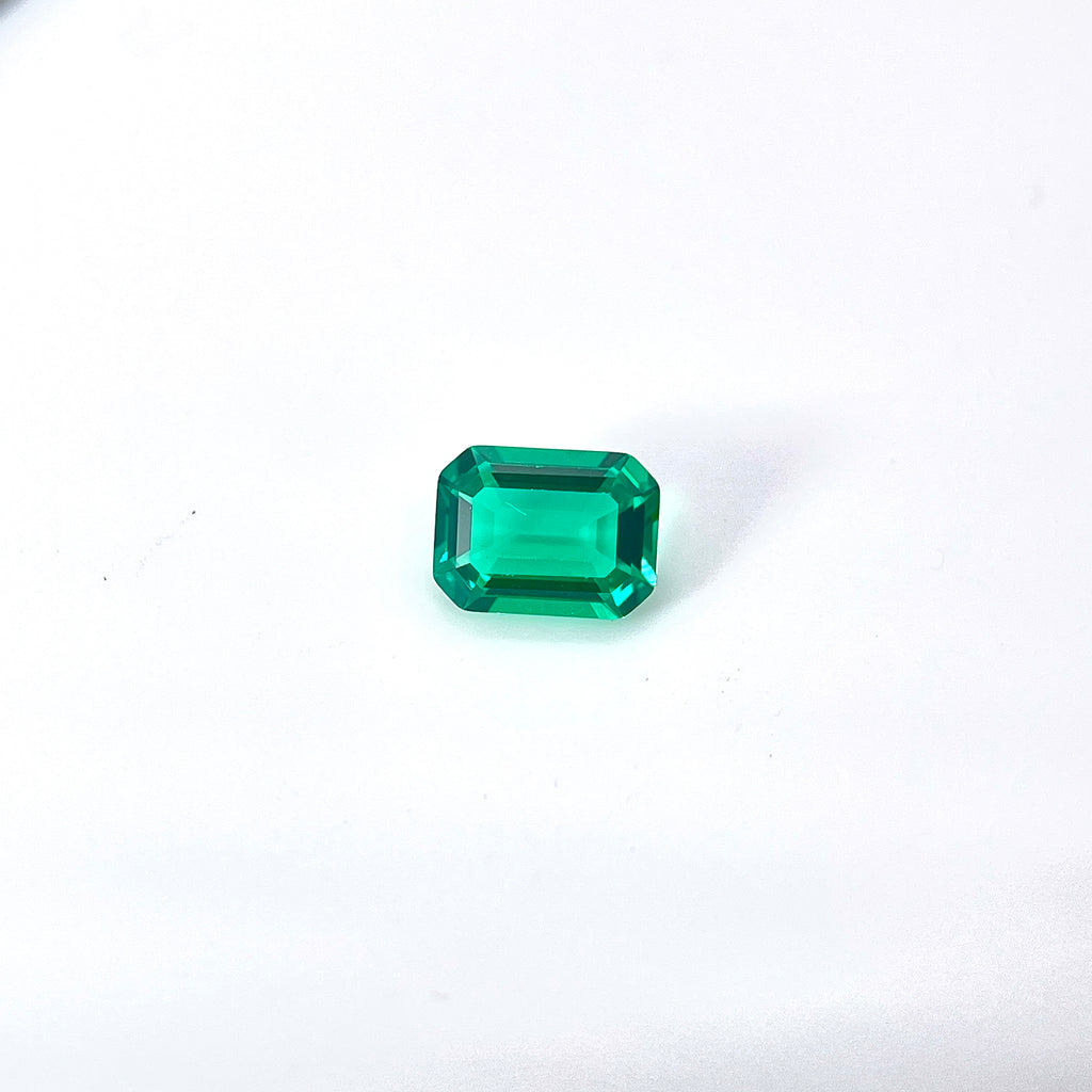 ~1.17ct Colombia Green Hydrothermal Emerald [Beryl] | Emerald Cut | 6 × 8 mm | Gemdrop® Verified