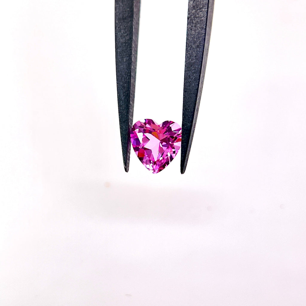 ~0.98ct Pink Czochralski Sapphire | Heart Cut | 6 × 6 mm | Gemdrop® Verified