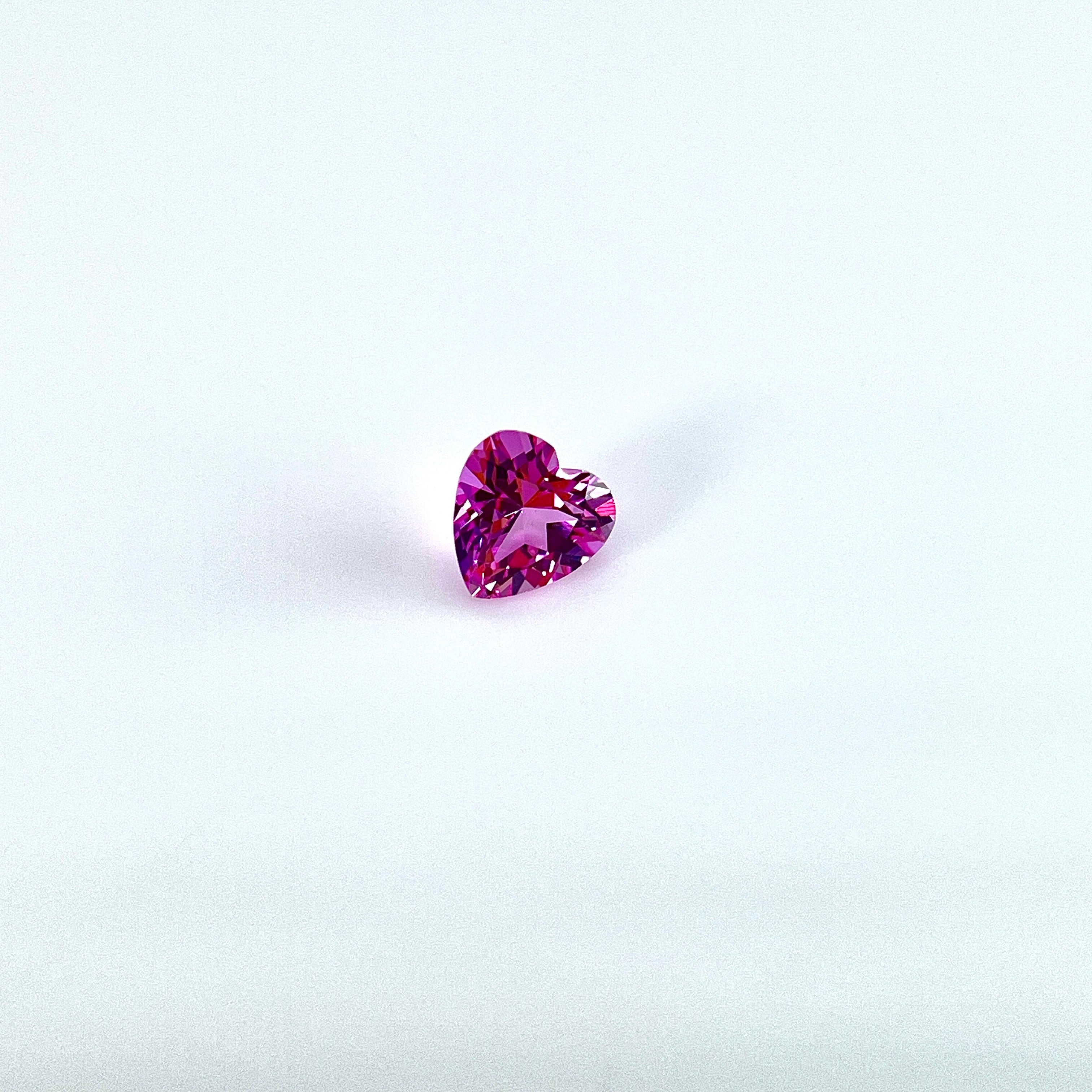 ~0.98ct Pink Czochralski Sapphire | Heart Cut | 6 × 6 mm | Gemdrop® Verified