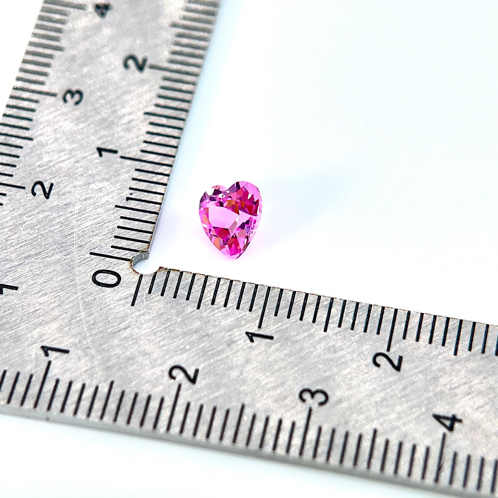 ~0.98ct Pink Czochralski Sapphire | Heart Cut | 6 × 6 mm | Gemdrop® Verified